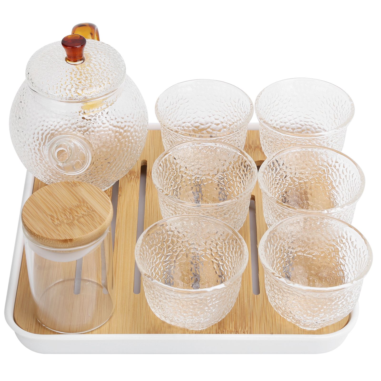 Glass Teapot Set HeatResistant Small Water Cup with Handle for Travel Home view 7
