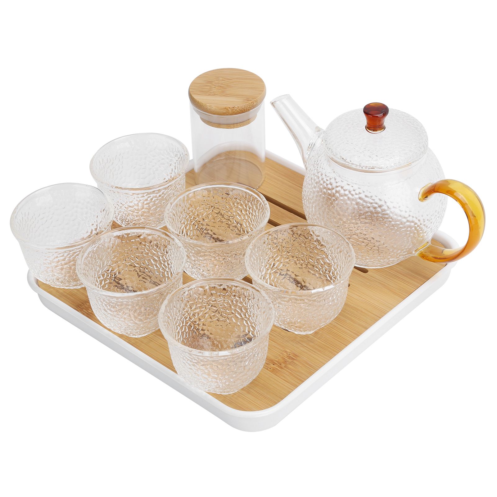 Glass Teapot Set HeatResistant Small Water Cup with Handle for Travel Home view 8