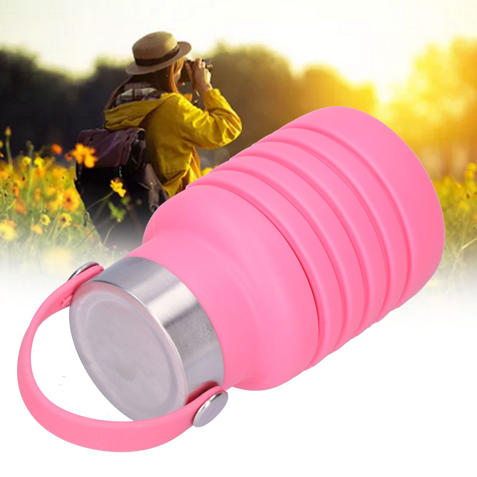 500ml Collapsible Water Bottle Foldable Cup Portable Outdoor Travel Sports Bottle view 7