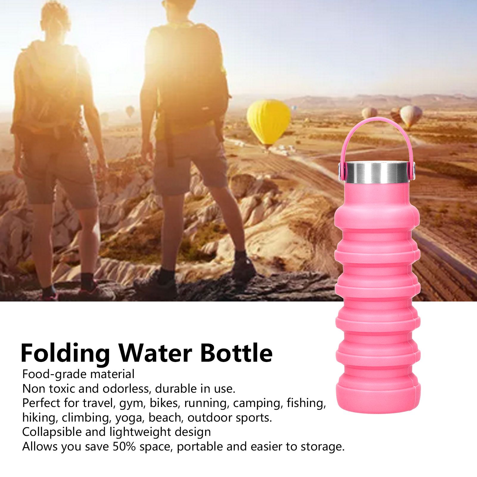 500ml Collapsible Water Bottle Foldable Cup Portable Outdoor Travel Sports Bottle view 9