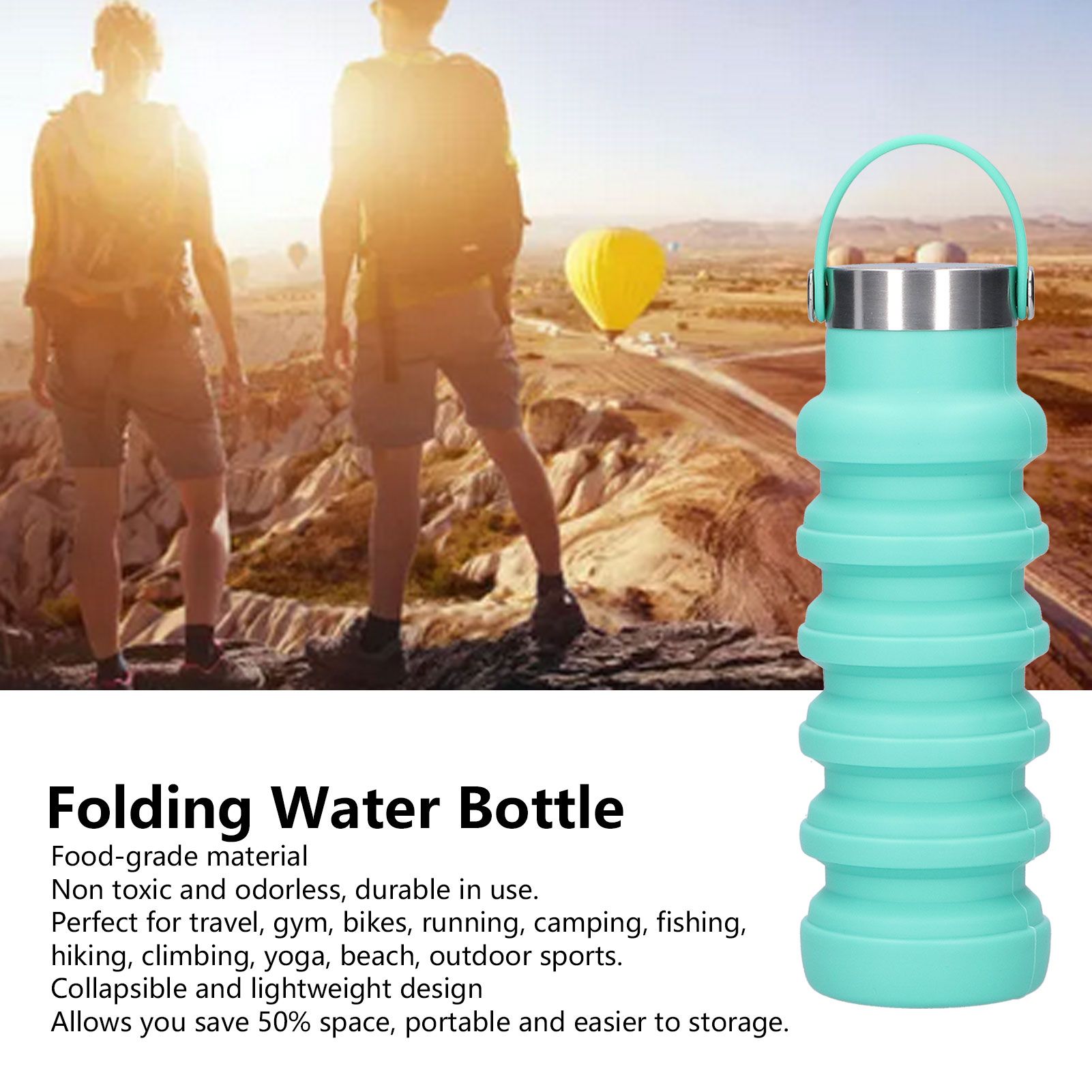 500ml Collapsible Water Bottle Foldable Cup Portable Outdoor Travel Sports Bottle view 11