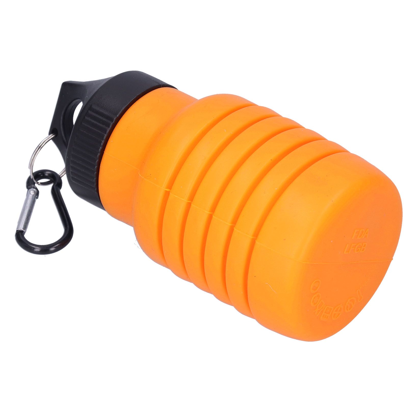 500ml Collapsible Water Bottle Silicone Foldable Water Bottle with Plastic Cap view 3