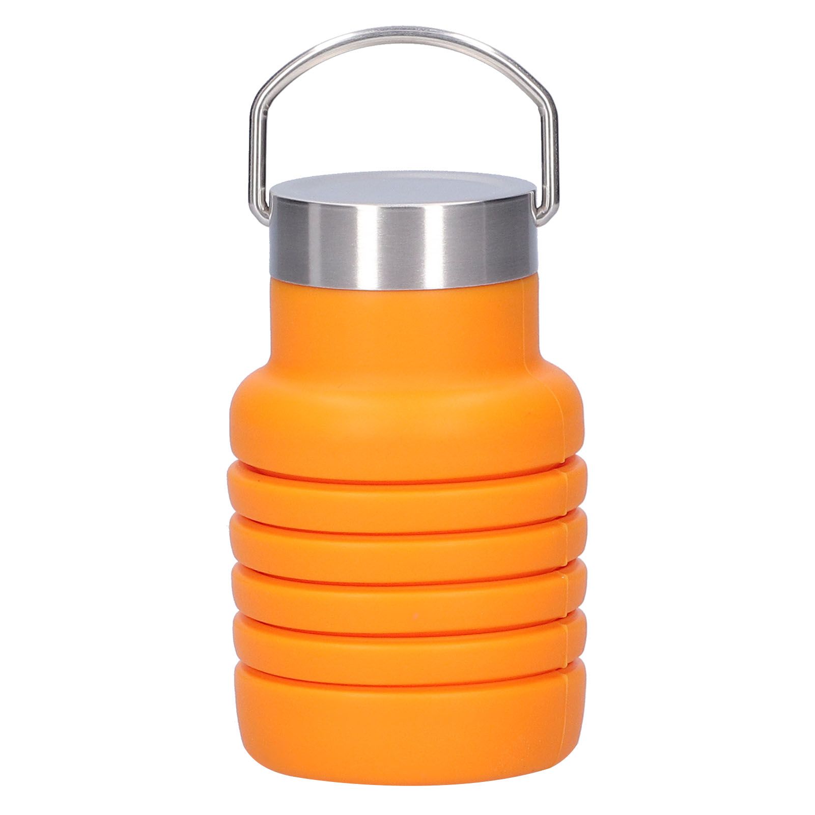 500ml Collapsible Silicone Water Bottle Drinking Cup with Stainless Steel Lid view 2