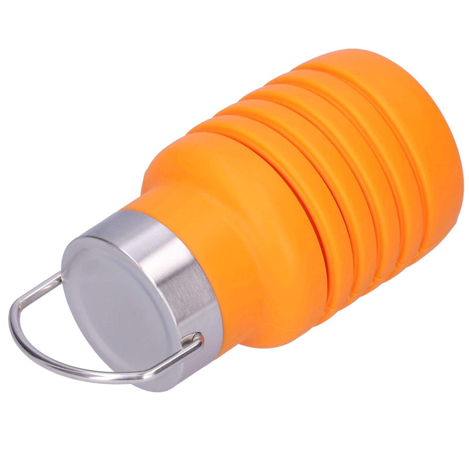 500ml Collapsible Silicone Water Bottle Drinking Cup with Stainless Steel Lid view 4