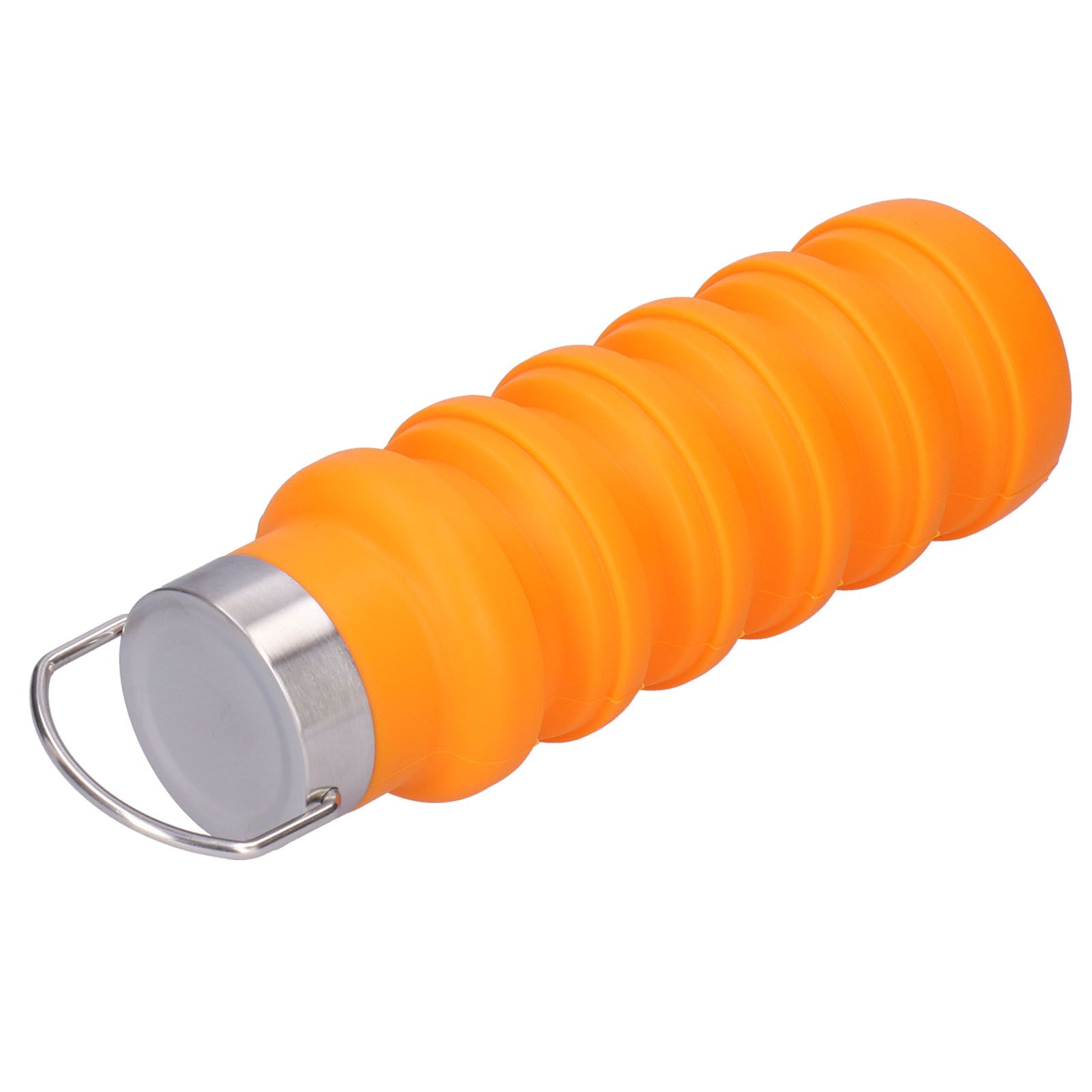500ml Collapsible Silicone Water Bottle Drinking Cup with Stainless Steel Lid view 7