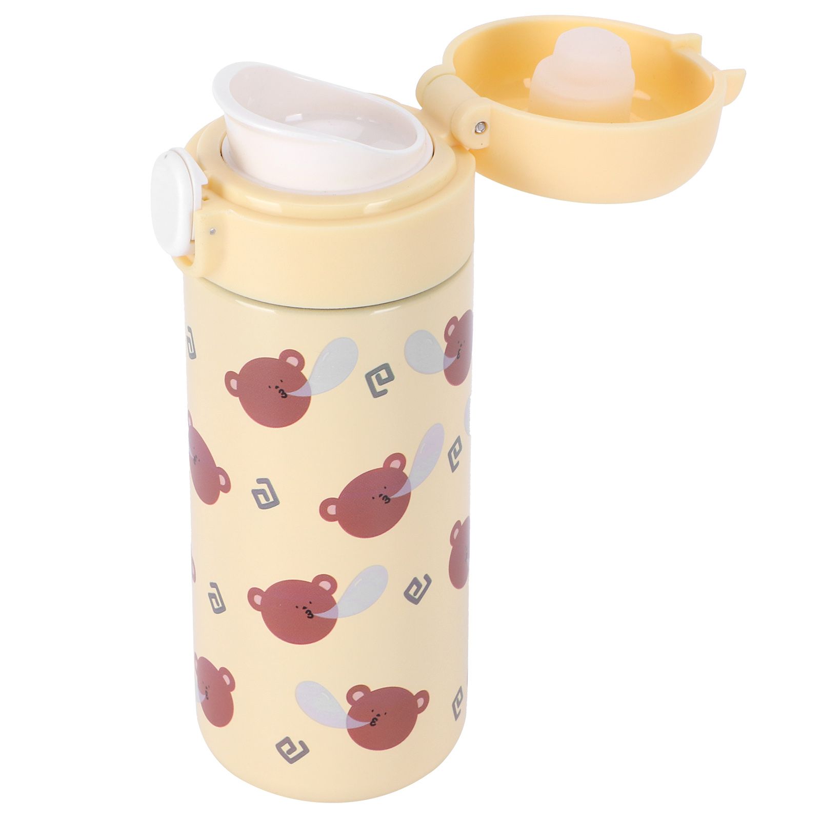 Cartoon Animal Water Cup 304 Stainless Steel Originality Bounce Button Mug for