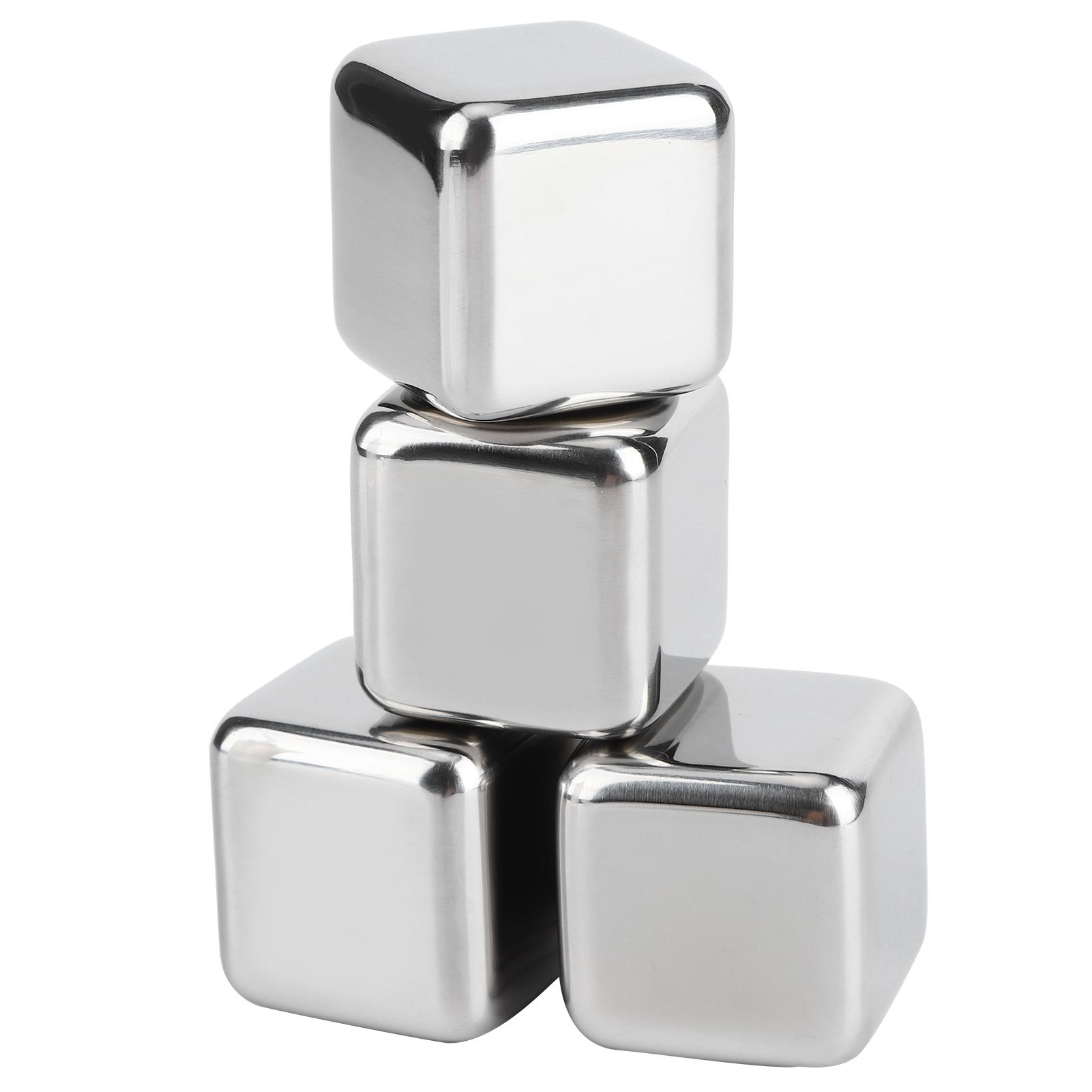 Ice Cubes with Clamp Reusable 304 Stainless Steel Ice Stone for Wine Whiskey