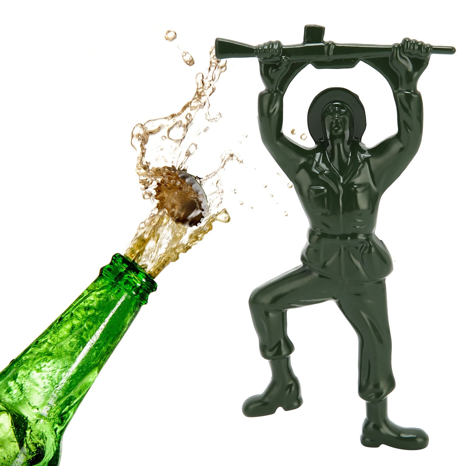 Green Bottle Opener Unique Soldier Shaped Zinc Alloy Beer Opening Tool Kitchen view 12