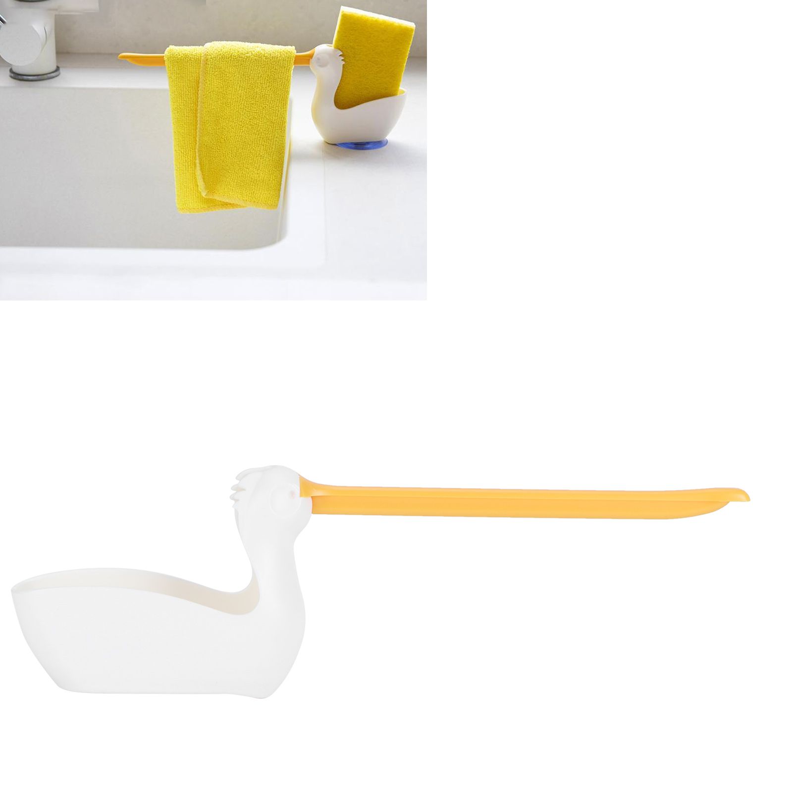 Dish Cloth Sponge Holder Multifunction Towel Rack Rag Hanger with Suction Cup view 12