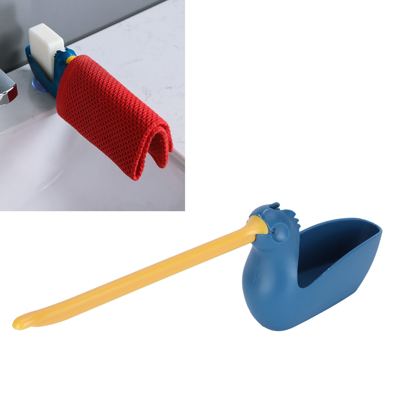 Dish Cloth Sponge Holder Multifunction Towel Rack Rag Hanger with Suction Cup view 11