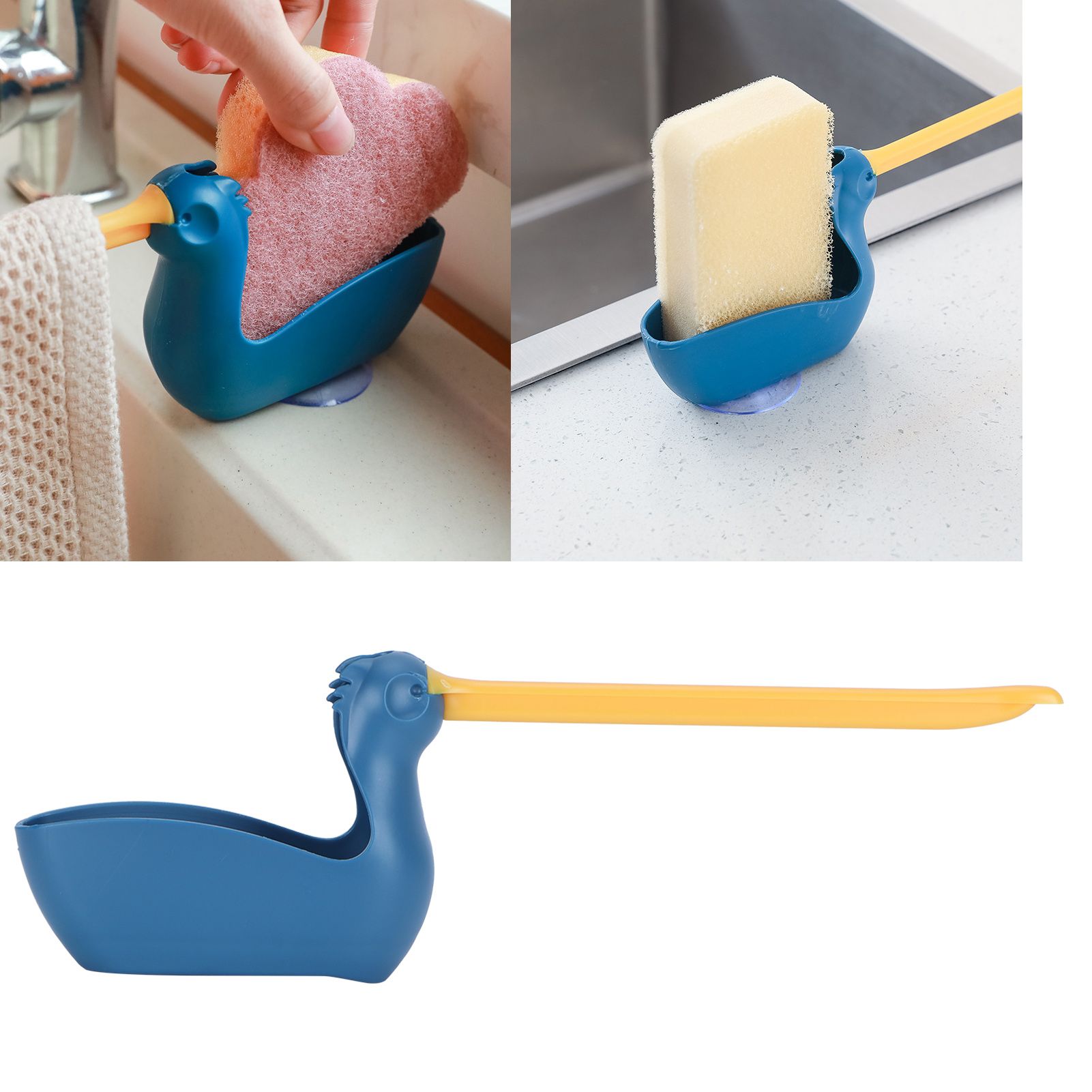Dish Cloth Sponge Holder Multifunction Towel Rack Rag Hanger with Suction Cup view 12