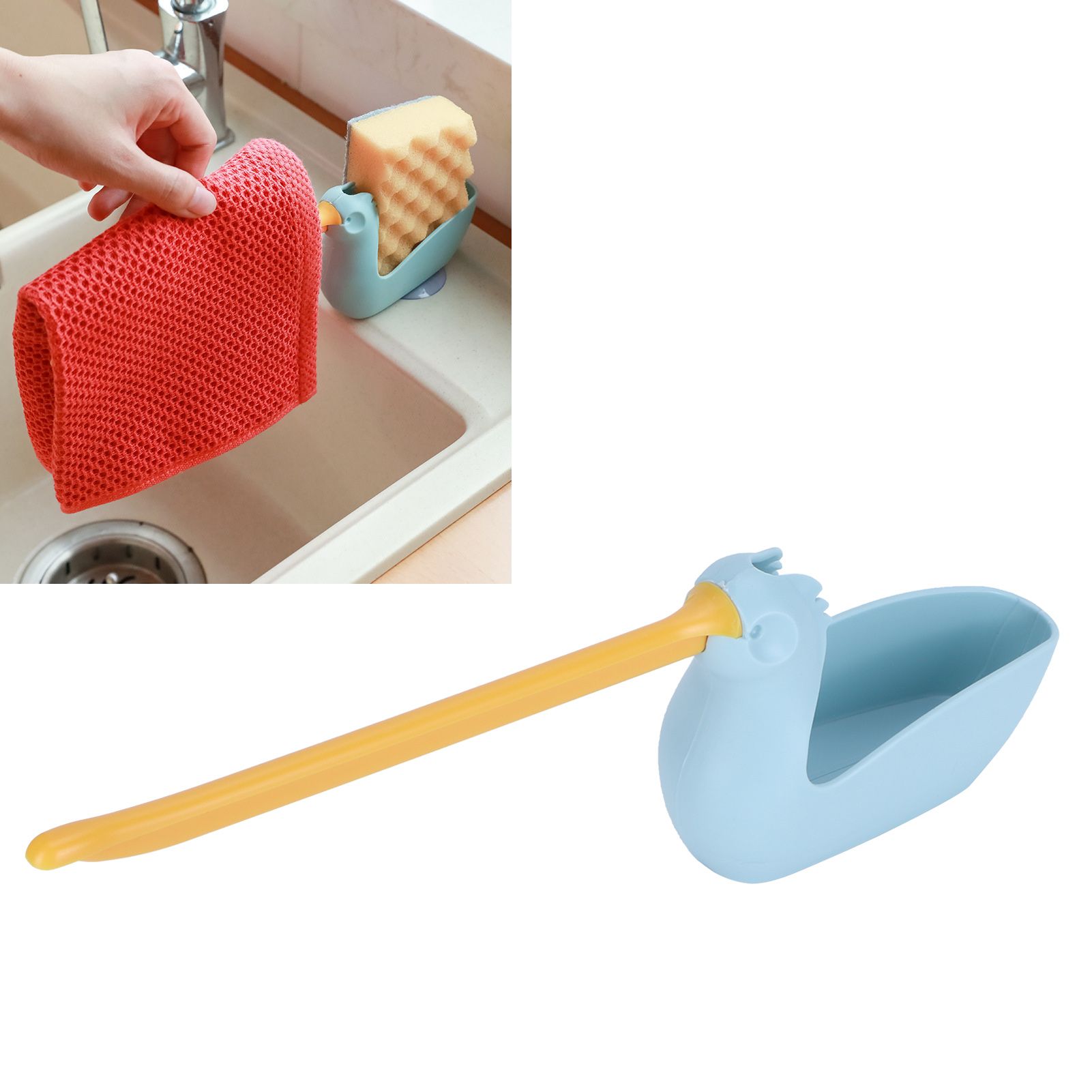 Dish Cloth Sponge Holder Multifunction Towel Rack Rag Hanger with Suction Cup view 11