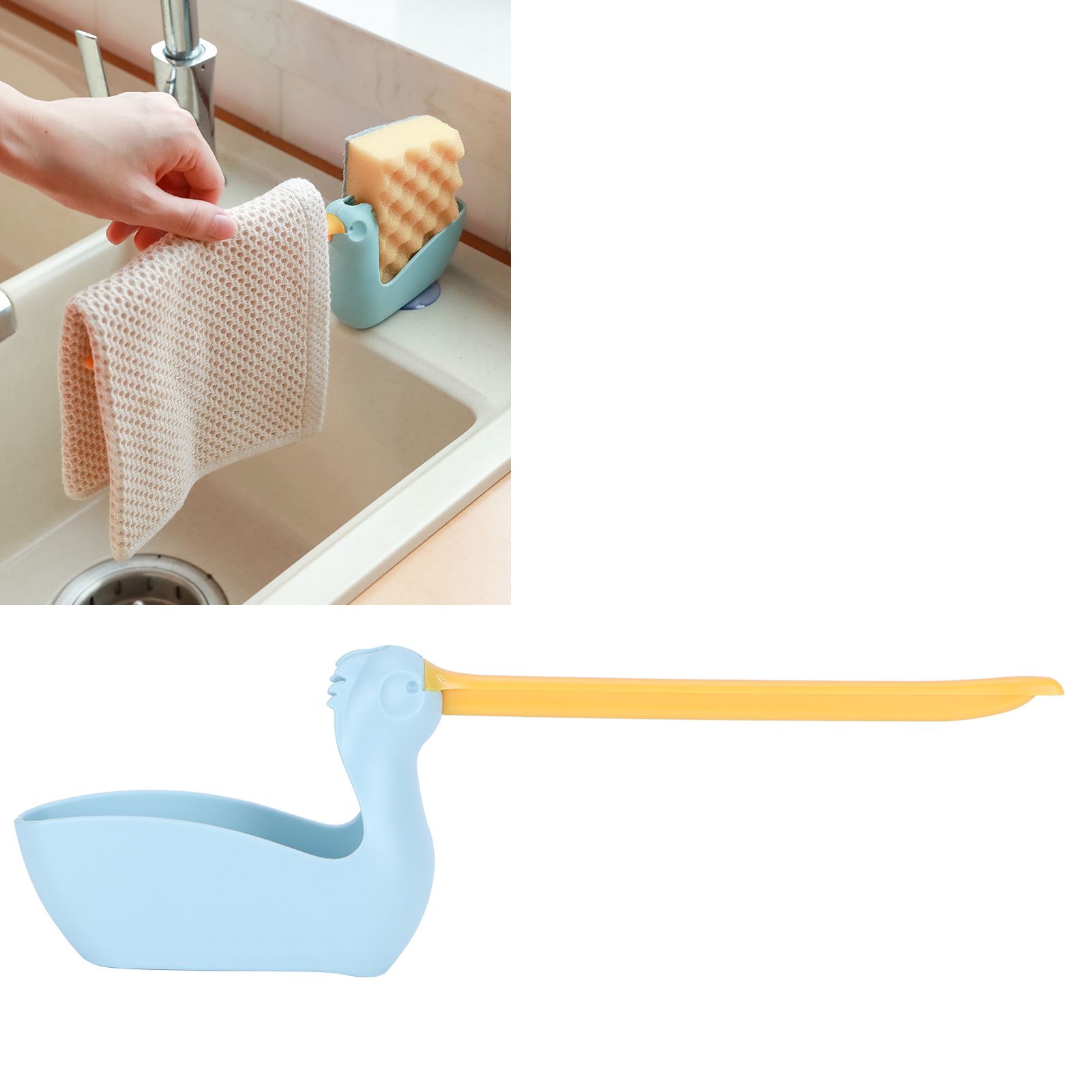 Dish Cloth Sponge Holder Multifunction Towel Rack Rag Hanger with Suction Cup view 12