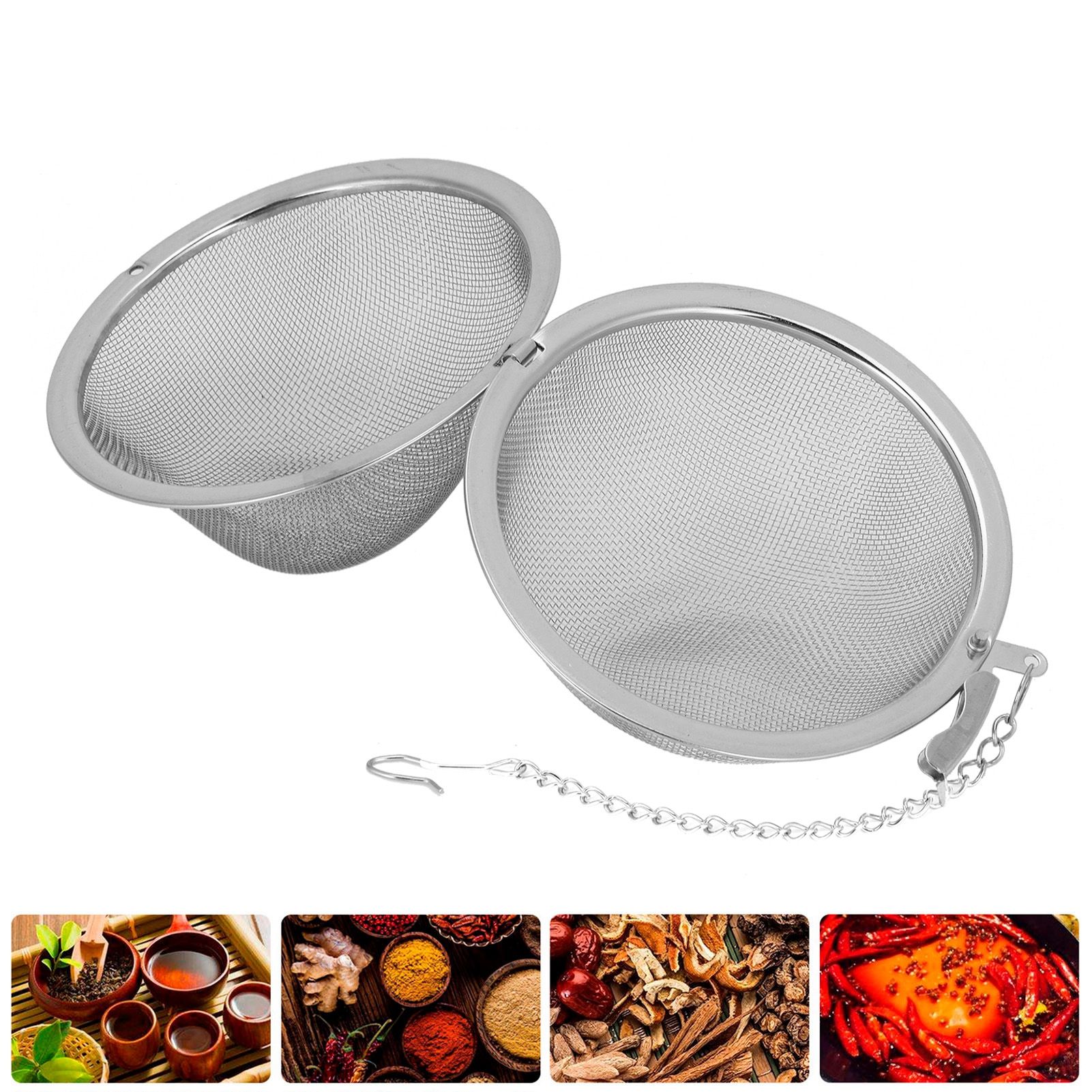 Stainless Steel Tea Strainer Infuser Portable Tea Leaf Spice Mesh Ball Filter view 11