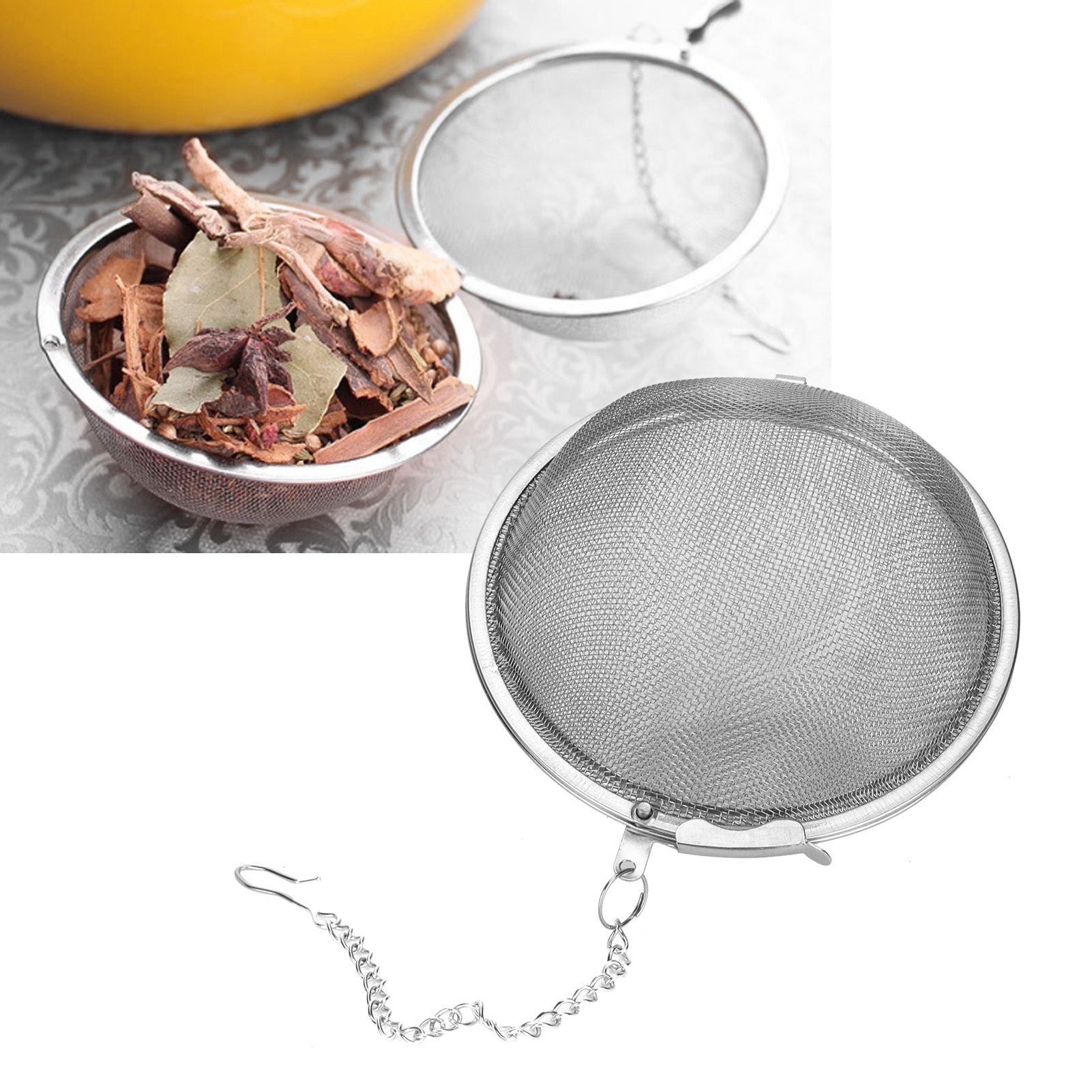 Stainless Steel Tea Strainer Infuser Portable Tea Leaf Spice Mesh Ball Filter view 12