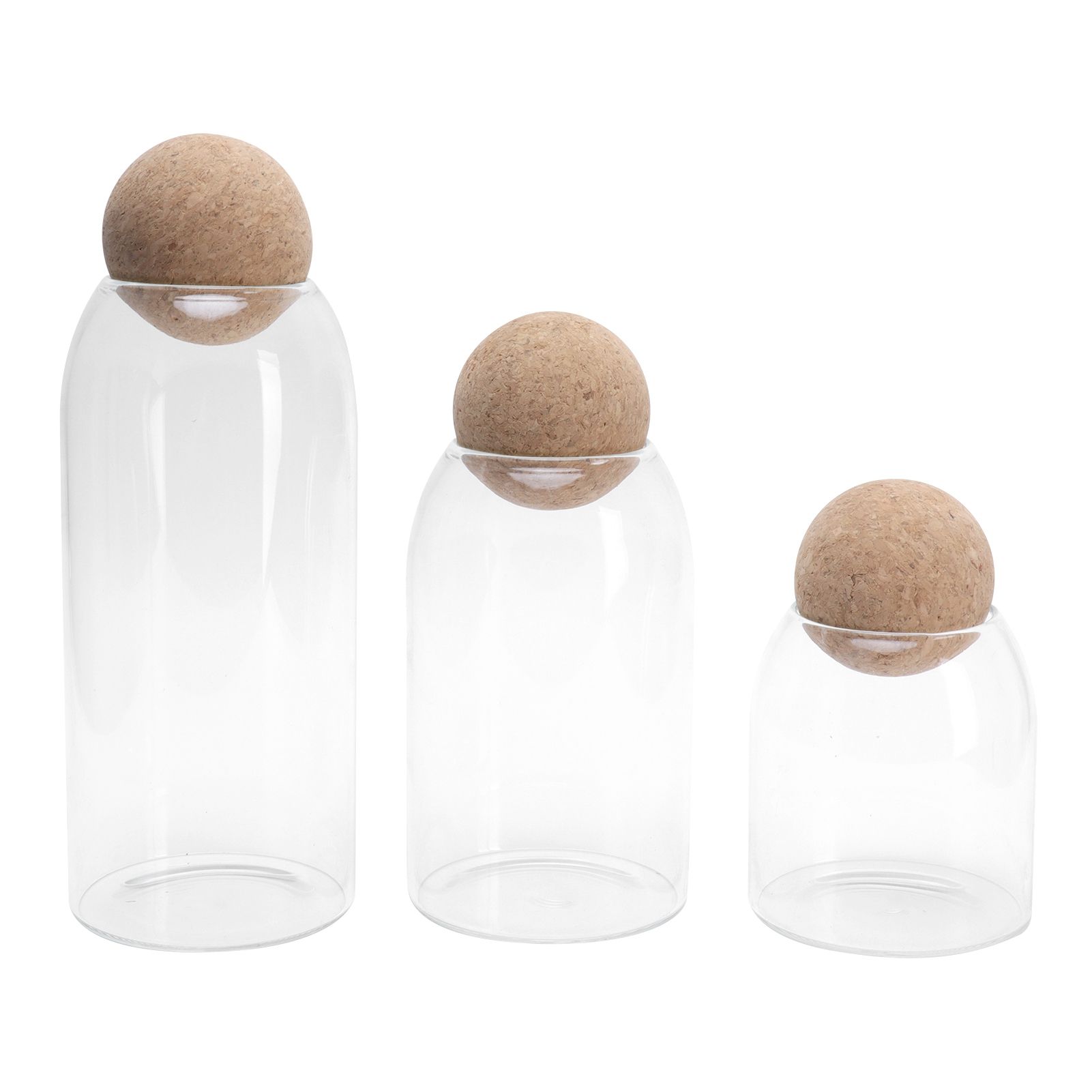 3Set Round Sealed Cans Transparent Storage Box Tea Set Storage Container for