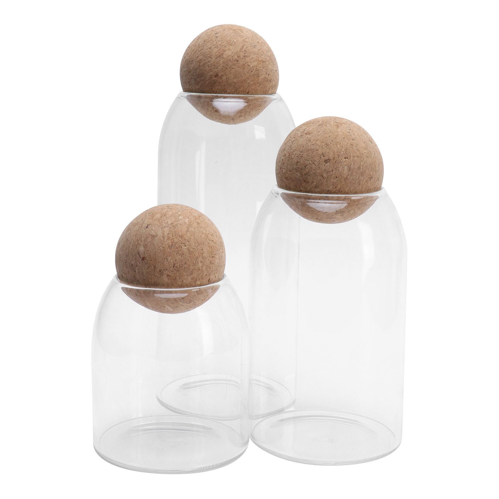3Set Round Sealed Cans Transparent Storage Box Tea Set Storage Container for view 4