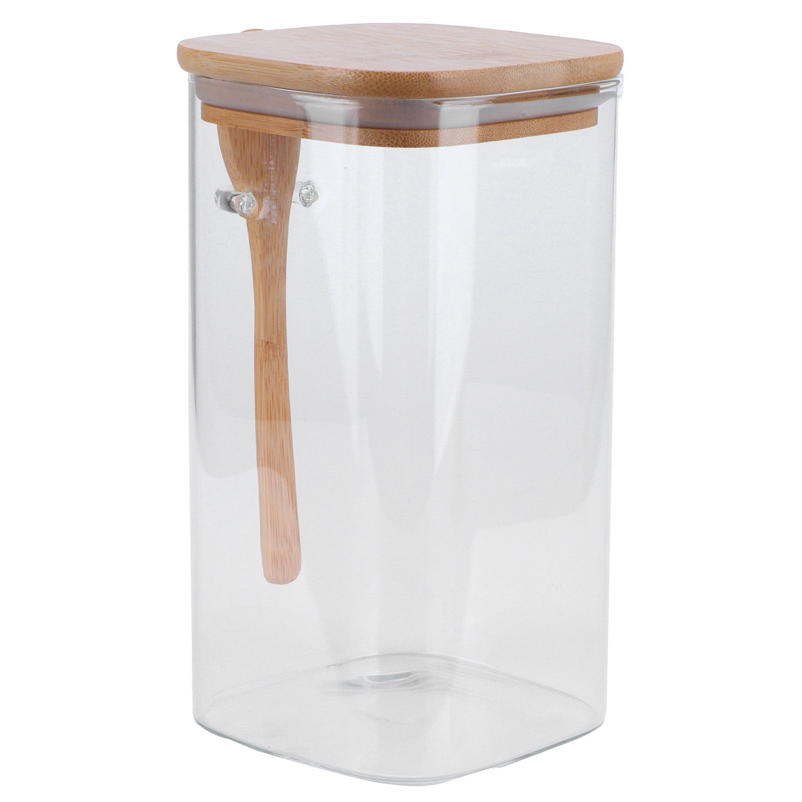 Square Storage Jar with Spoon Sealing Seasoning Container Coffee Bean Bottle view 3