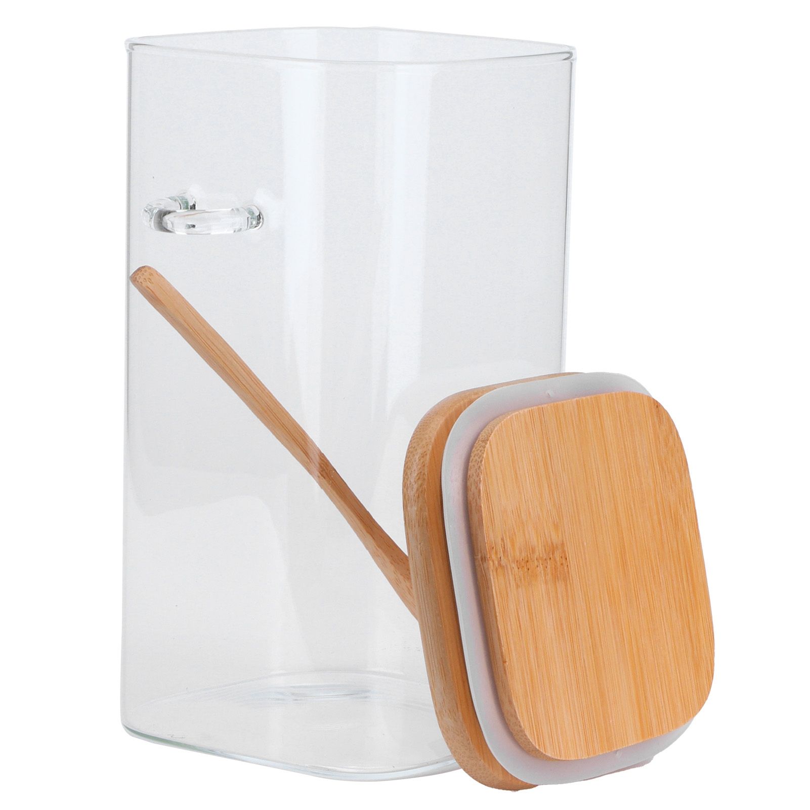 Square Storage Jar with Spoon Sealing Seasoning Container Coffee Bean Bottle view 4