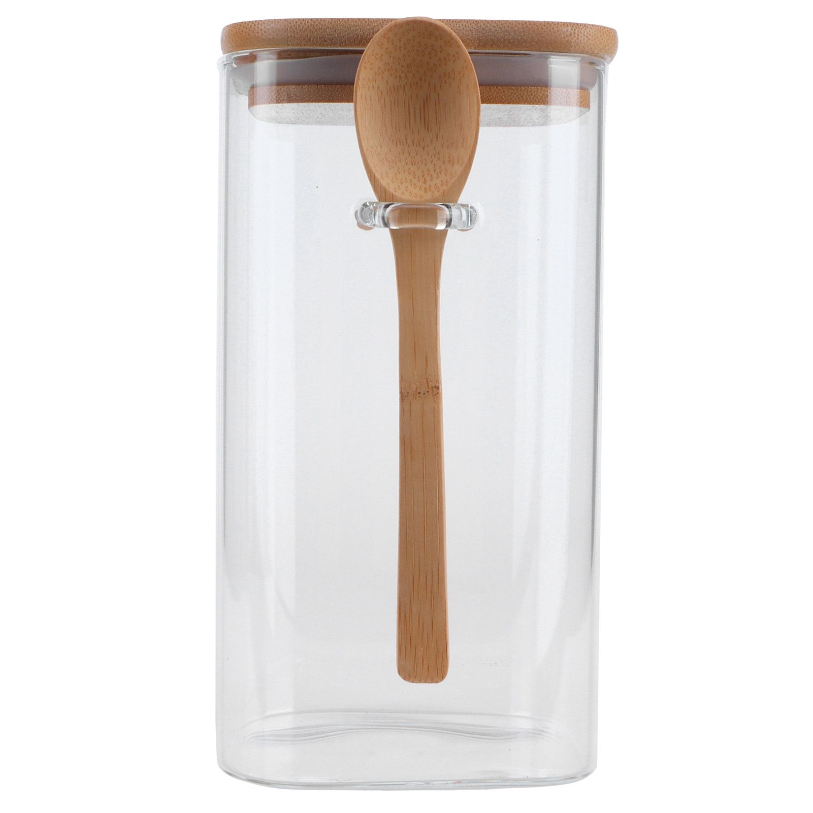 Square Storage Jar with Spoon Sealing Seasoning Container Coffee Bean Bottle view 6