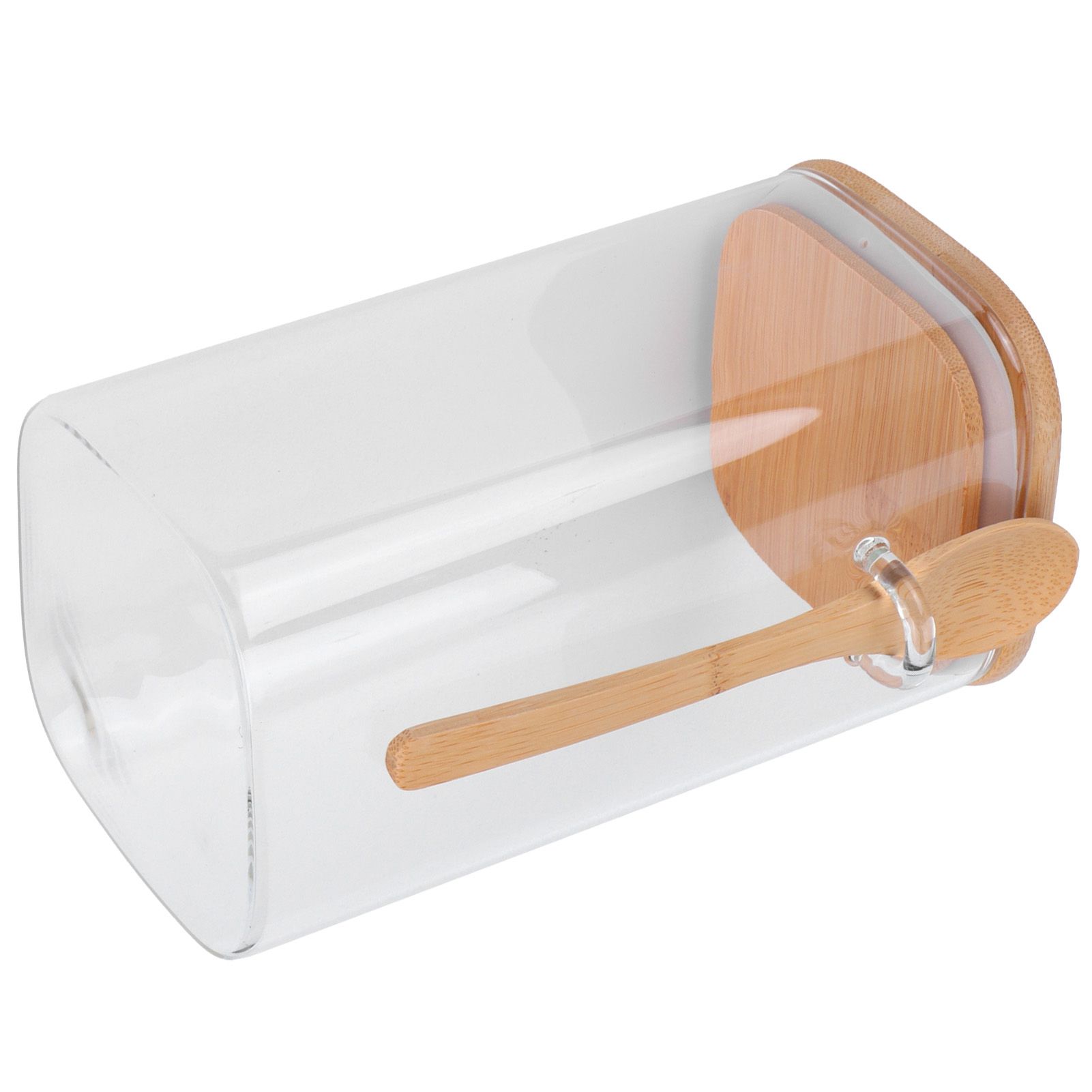 Square Storage Jar with Spoon Sealing Seasoning Container Coffee Bean Bottle view 7