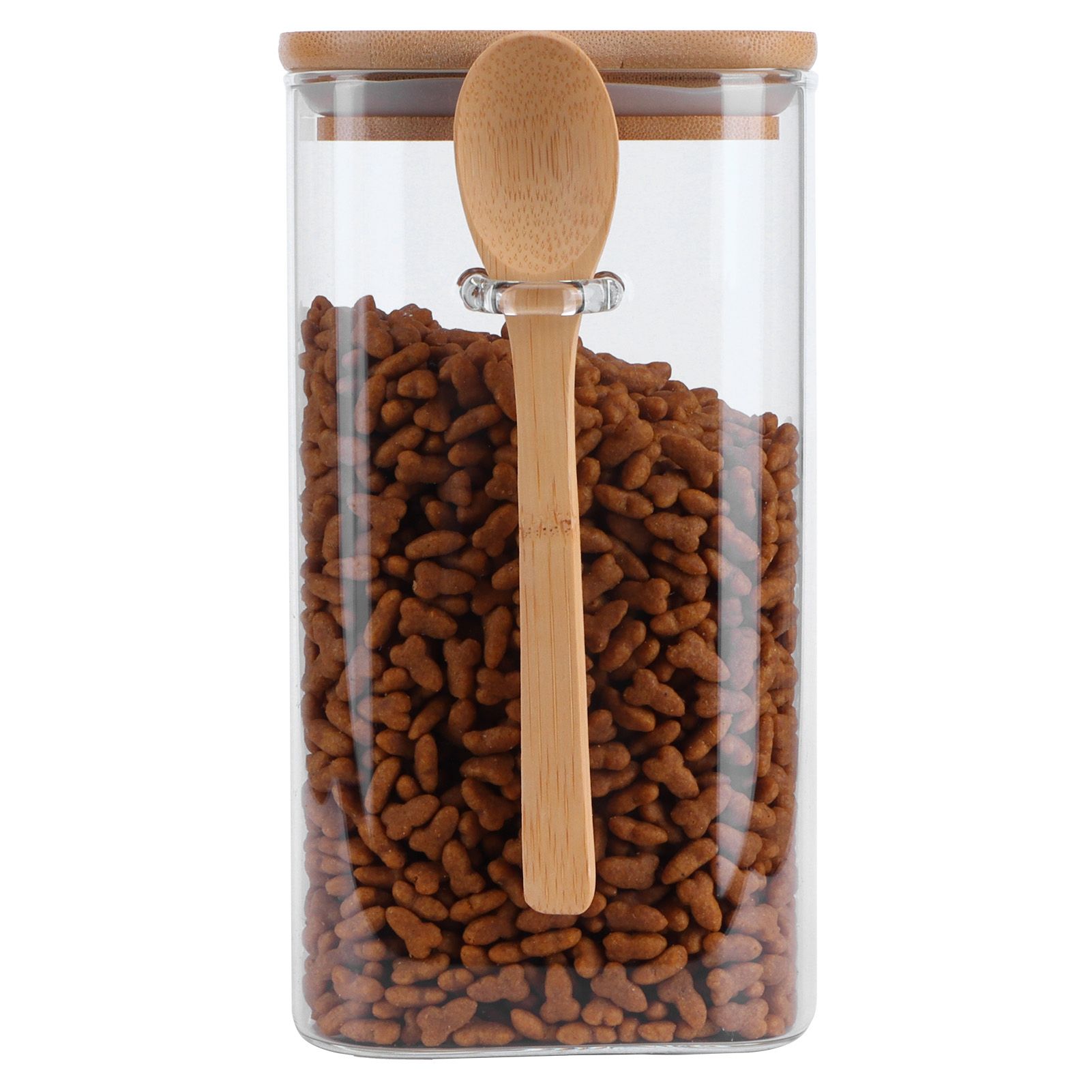 Square Storage Jar with Spoon Sealing Seasoning Container Coffee Bean Bottle view 9