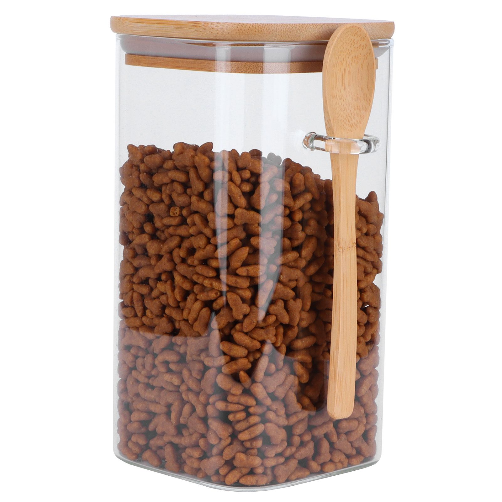 Square Storage Jar with Spoon Sealing Seasoning Container Coffee Bean Bottle view 10