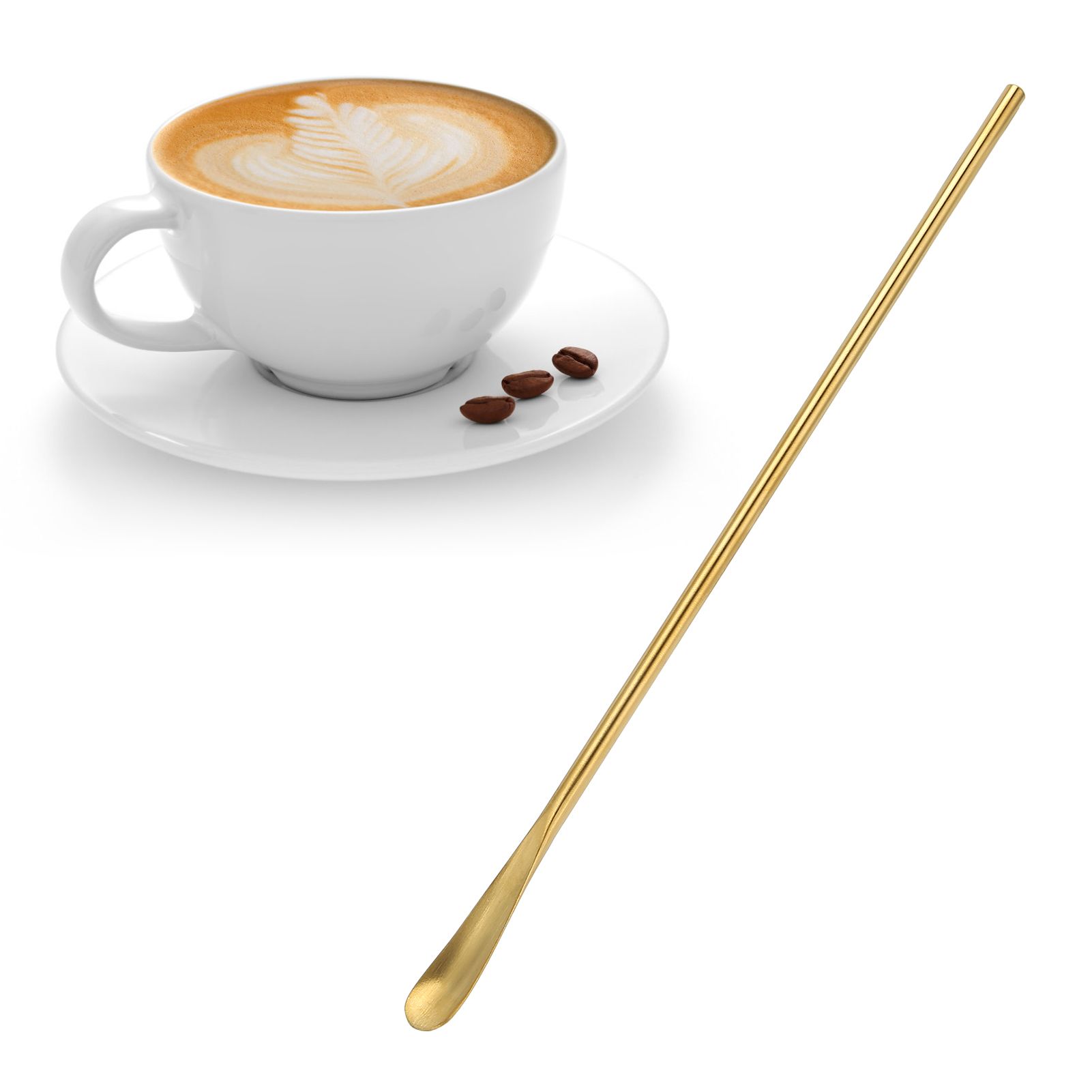 Stainless Steel Mixing Spoon Long Handle Coffee Small Spoon Mixing Stick for view 11