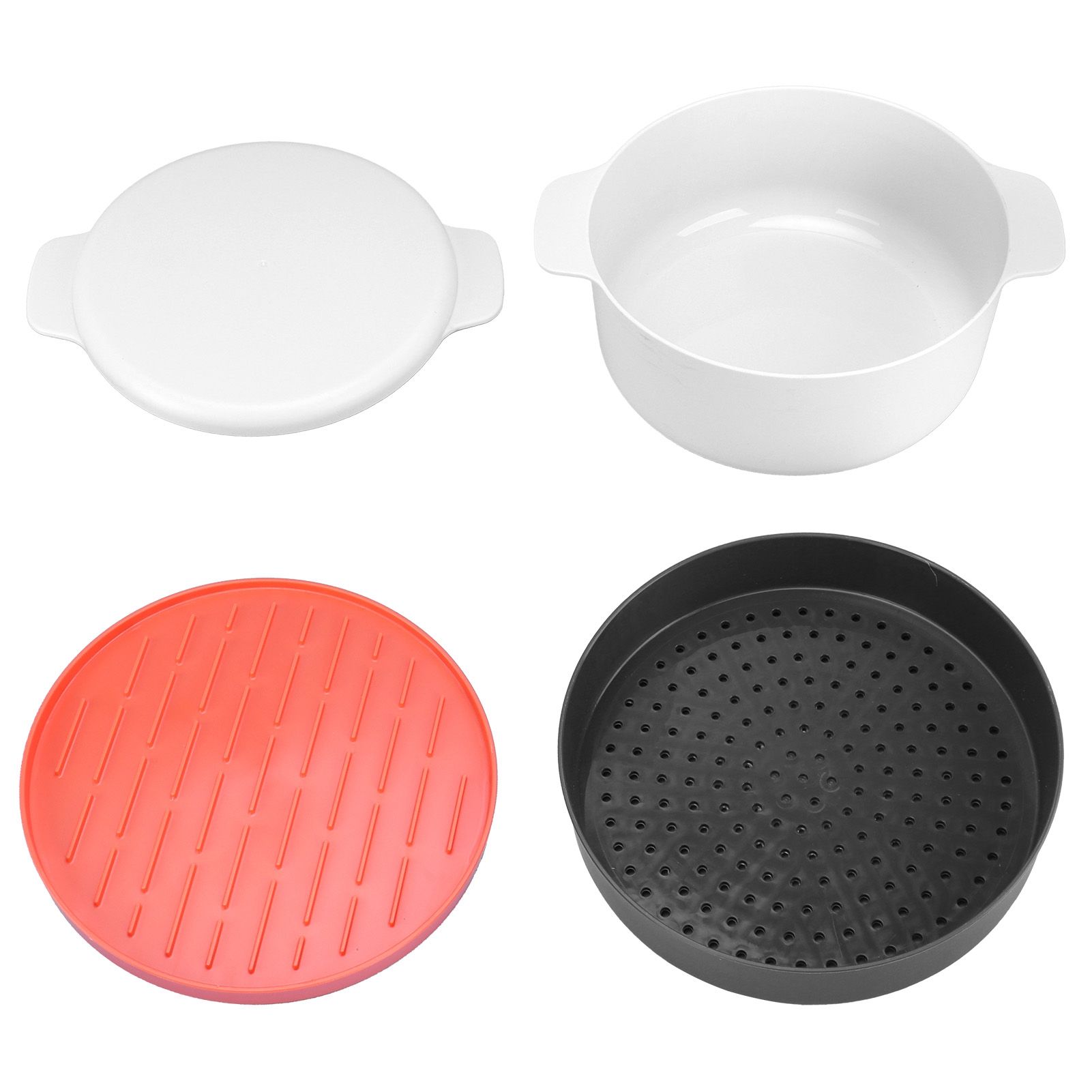 Multifunctional Round Rice Steaming Box Microwave Oven Special Lunch Box for view 2