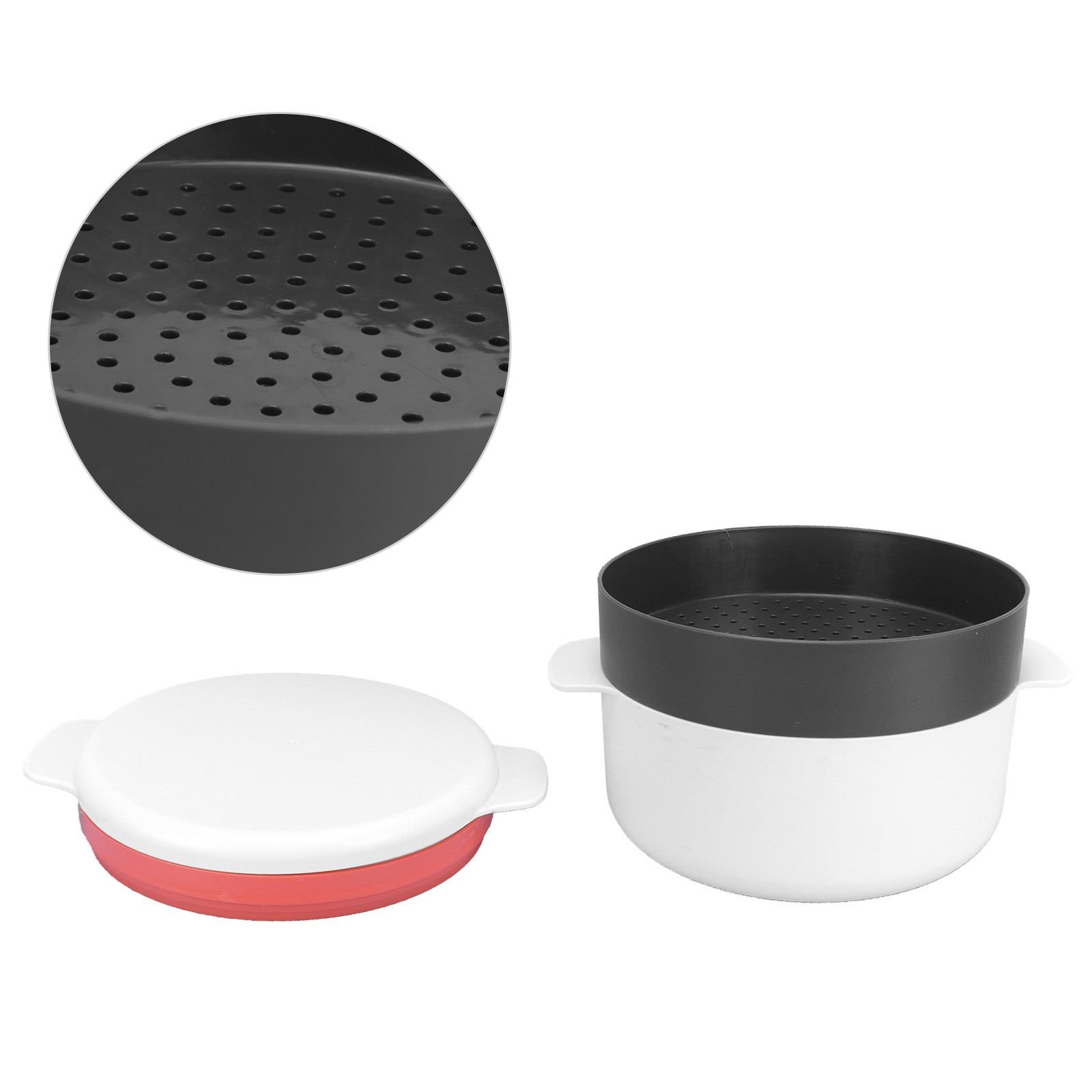 Multifunctional Round Rice Steaming Box Microwave Oven Special Lunch Box for view 10