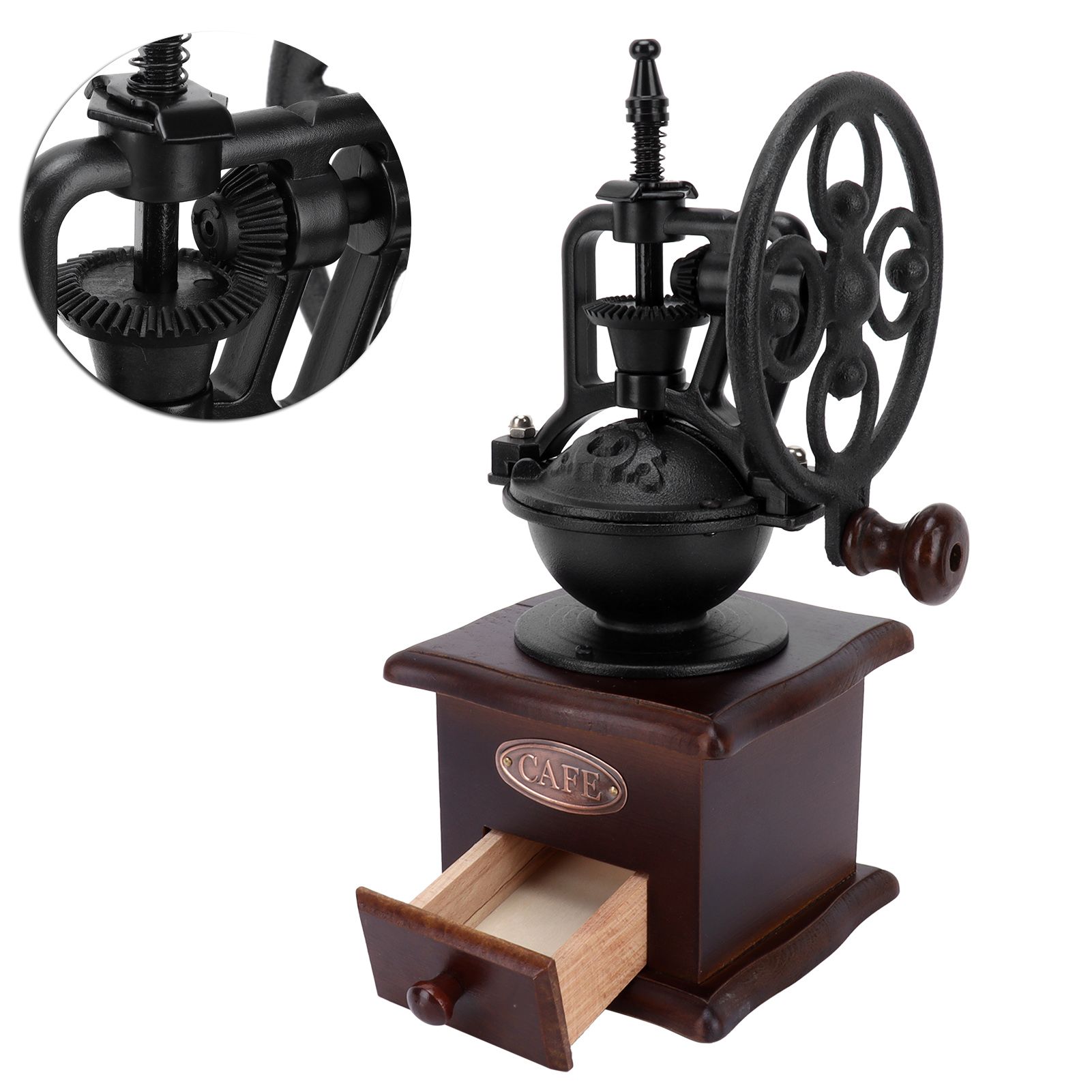 Vintage Style Manual Coffee Grinder Household Coffee Bean Mill Hand Crank