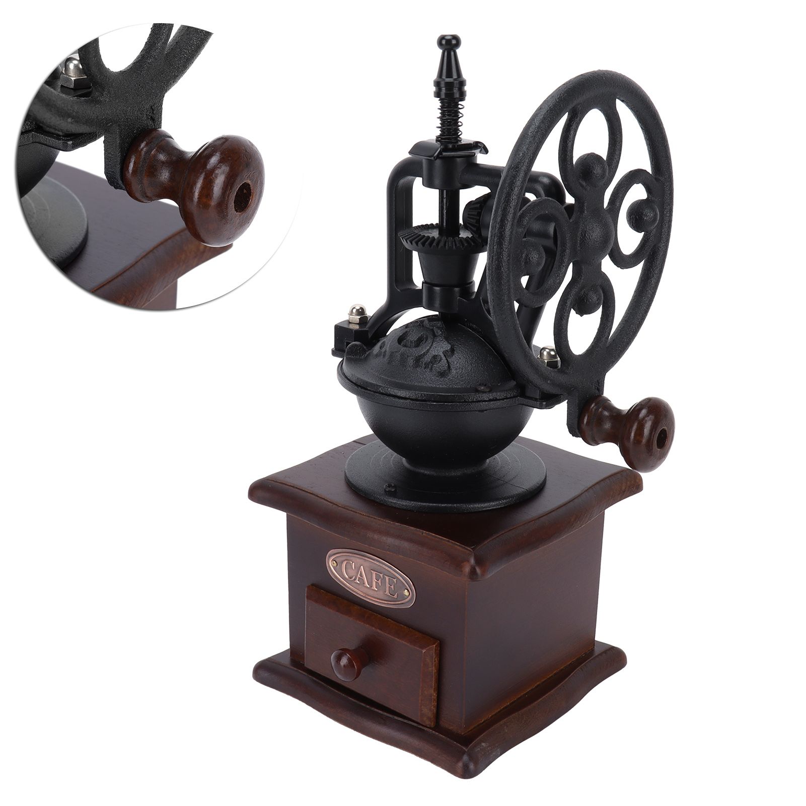 Vintage Style Manual Coffee Grinder Household Coffee Bean Mill Hand Crank view 9