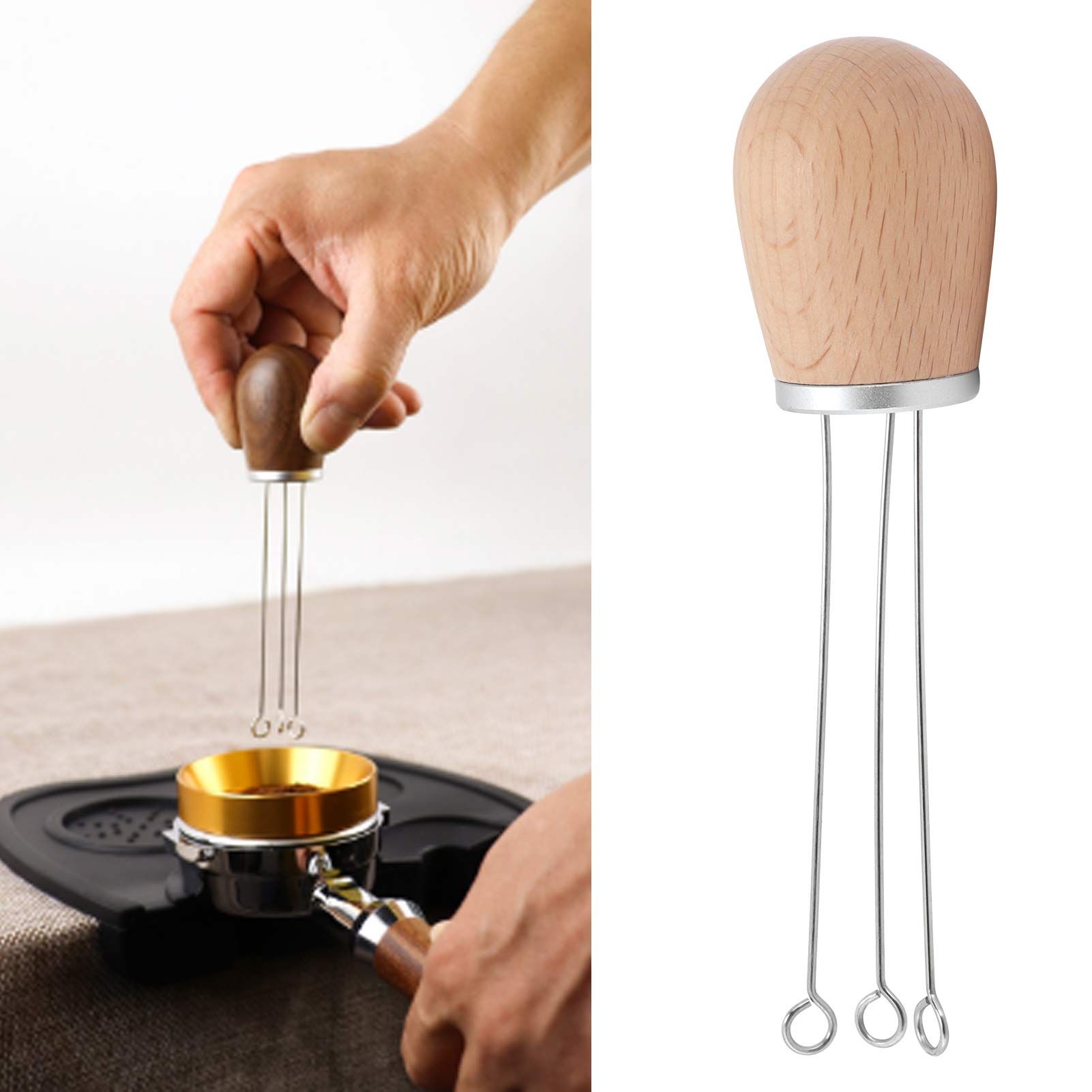 Coffee Power Needle Wooden Handle Coffee Stirrer Distribution Tool for Home view 11