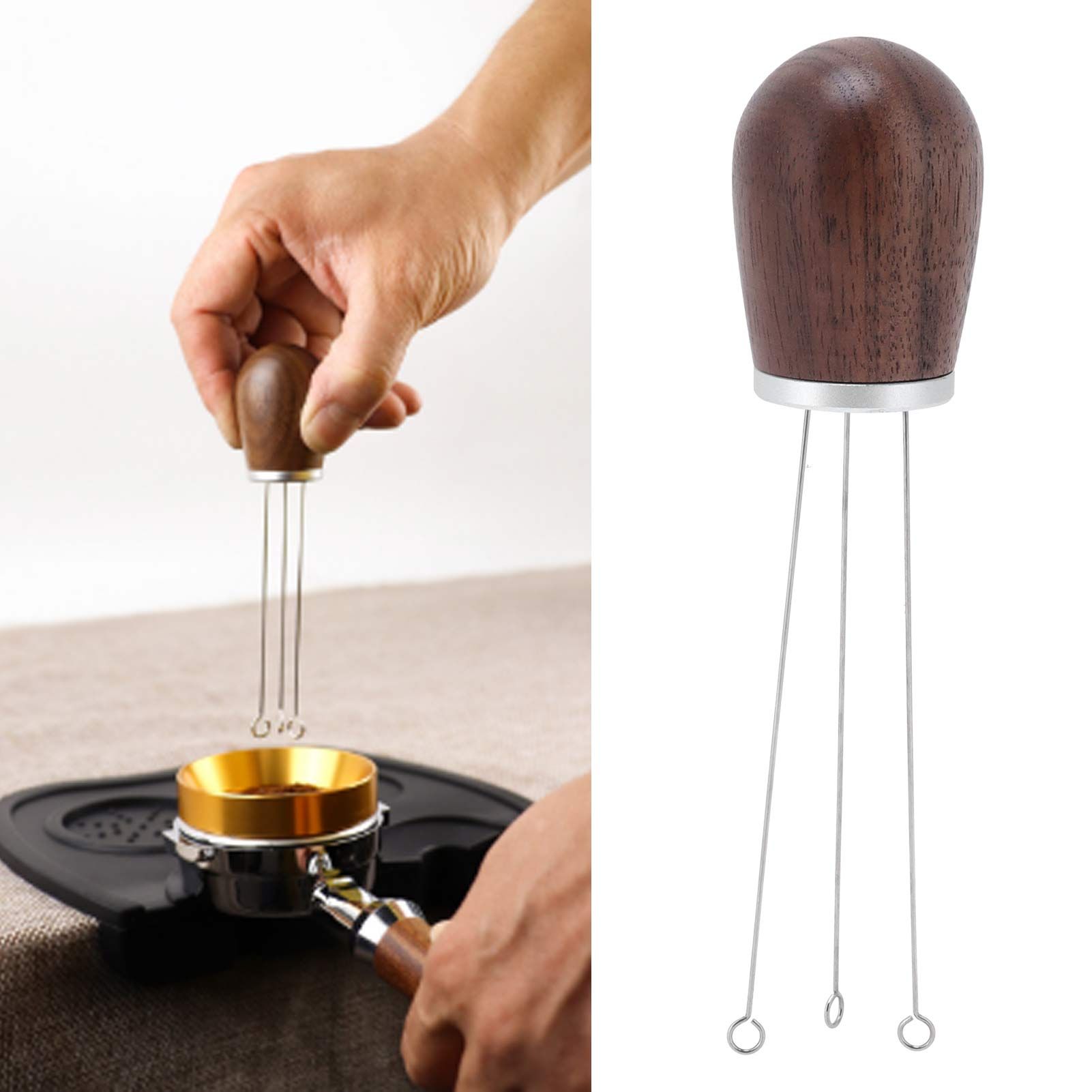 Coffee Power Needle Wooden Handle Coffee Stirrer Distribution Tool for Home view 11