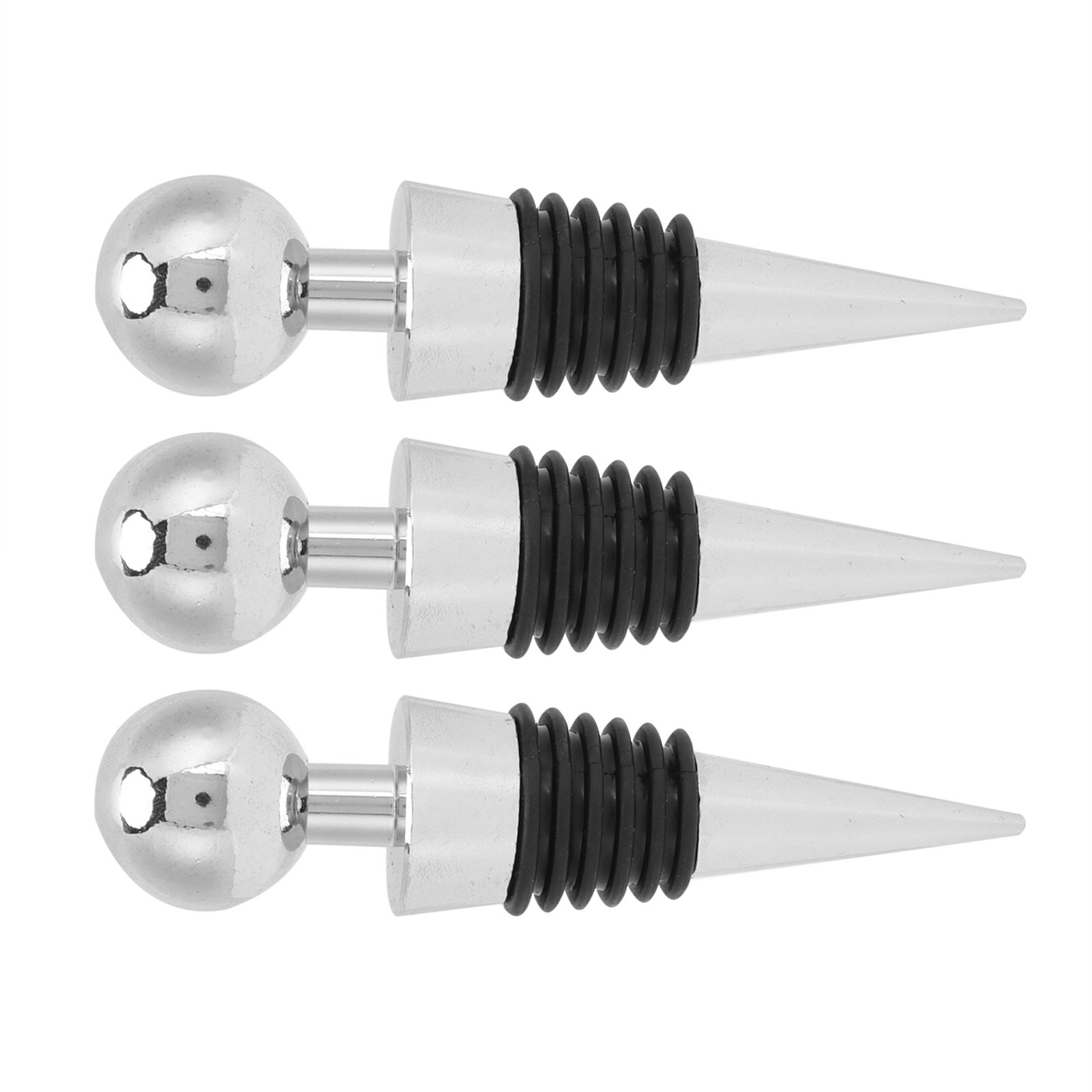 3PCS Wine Bottle Stopper Silver Round Head Beverage Bottle Stopper for Bar view 4