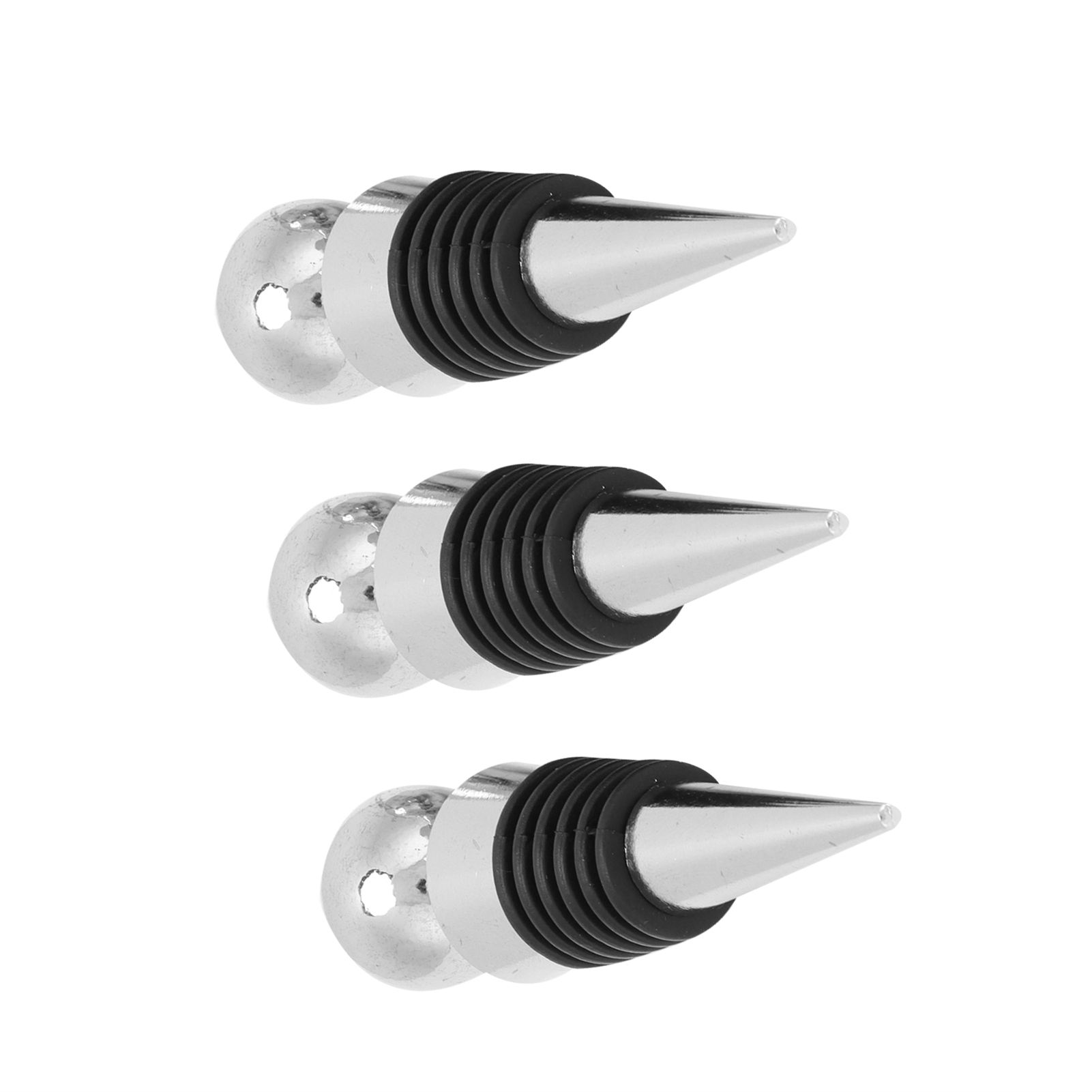 3PCS Wine Bottle Stopper Silver Round Head Beverage Bottle Stopper for Bar view 7