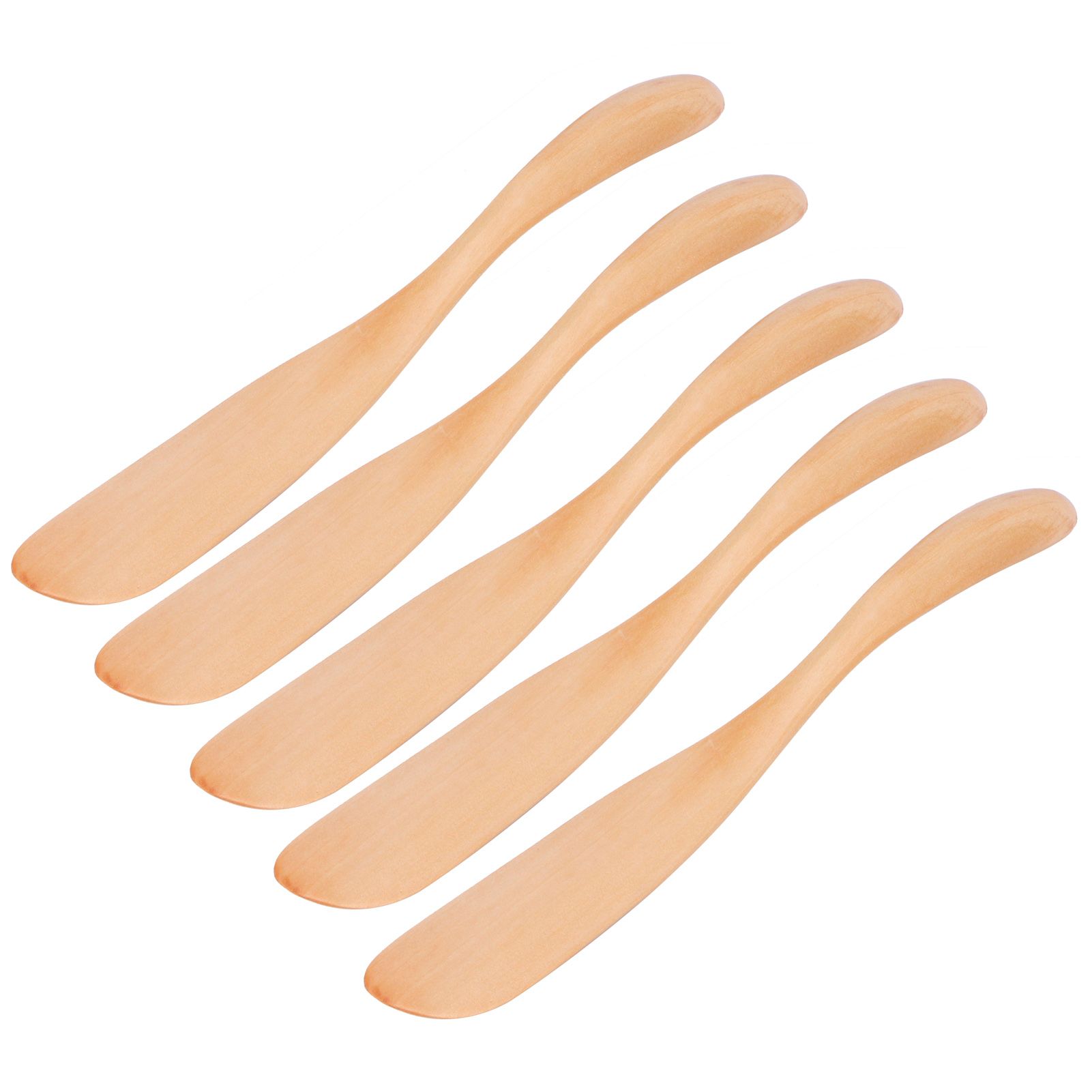 5Pcs Wooden Butter Knife Japanese Style Jam Cheese Spreader Tableware for Home