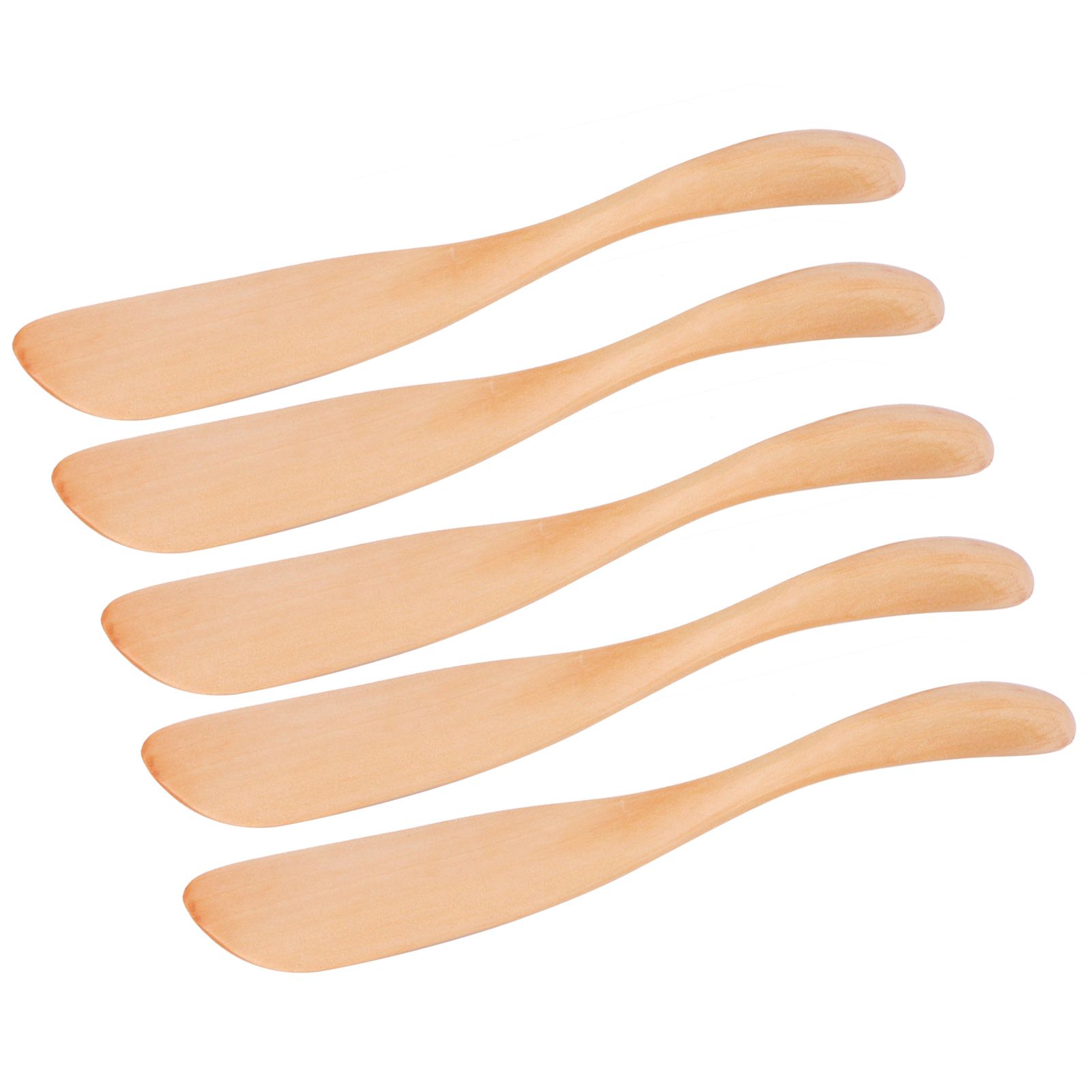 5Pcs Wooden Butter Knife Japanese Style Jam Cheese Spreader Tableware for Home view 2