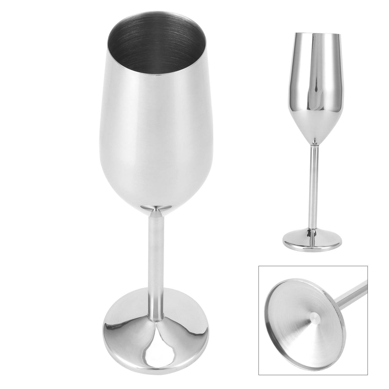200ml Goblet Stainless Steel Champagne Glass Drinking Cup for view 5