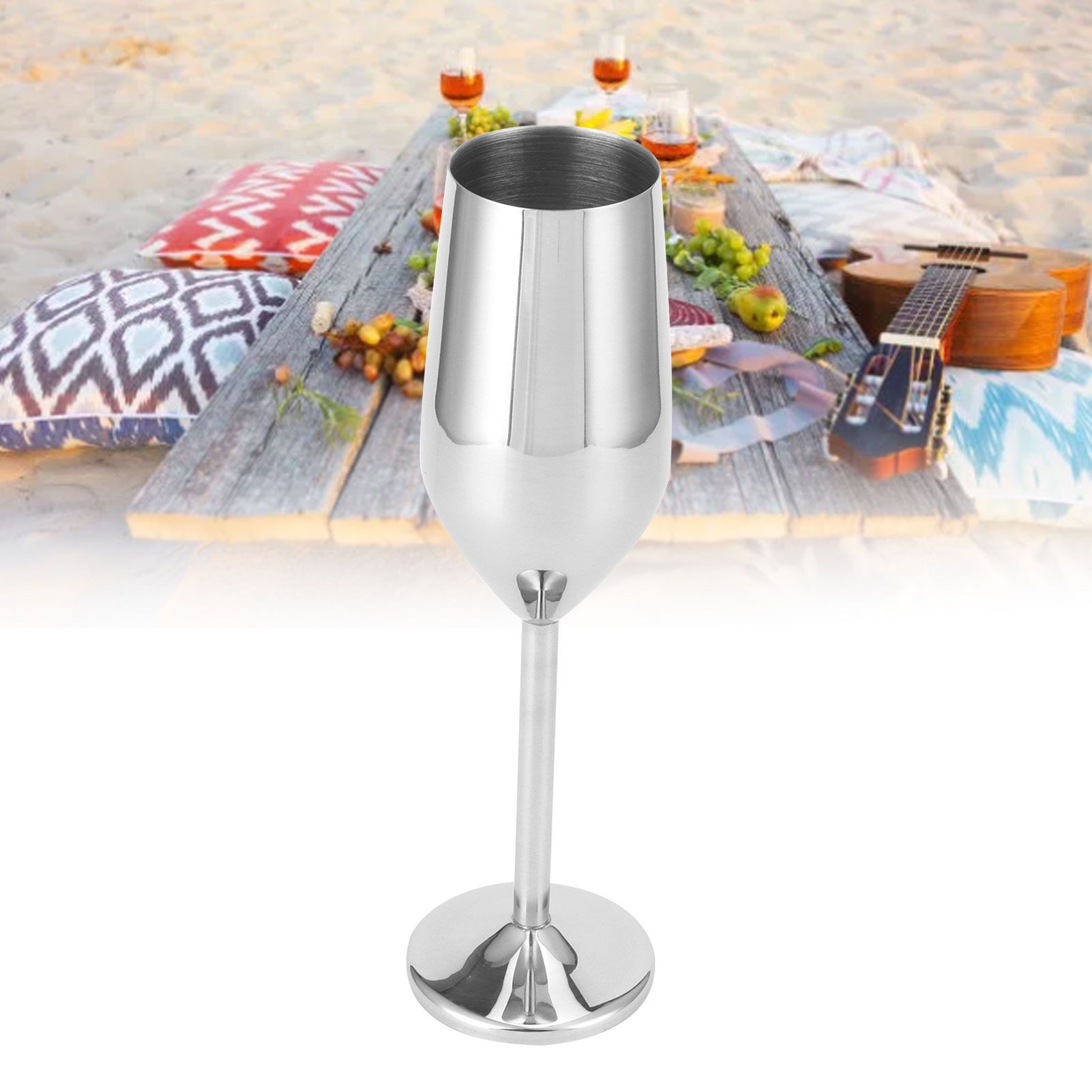 200ml Goblet Stainless Steel Champagne Glass Drinking Cup for view 12