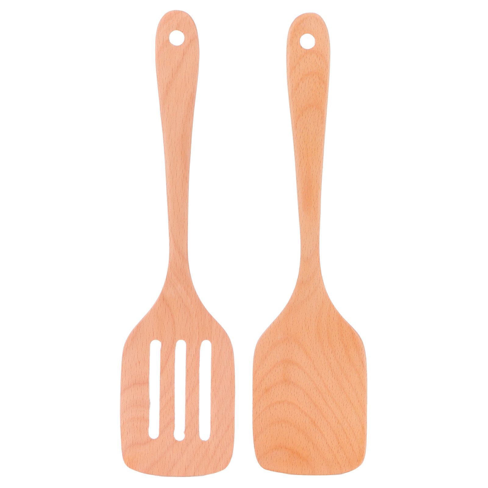 2Pcs Wooden Spatula Set Environmentally NoStick High Temperature Resistant view 2