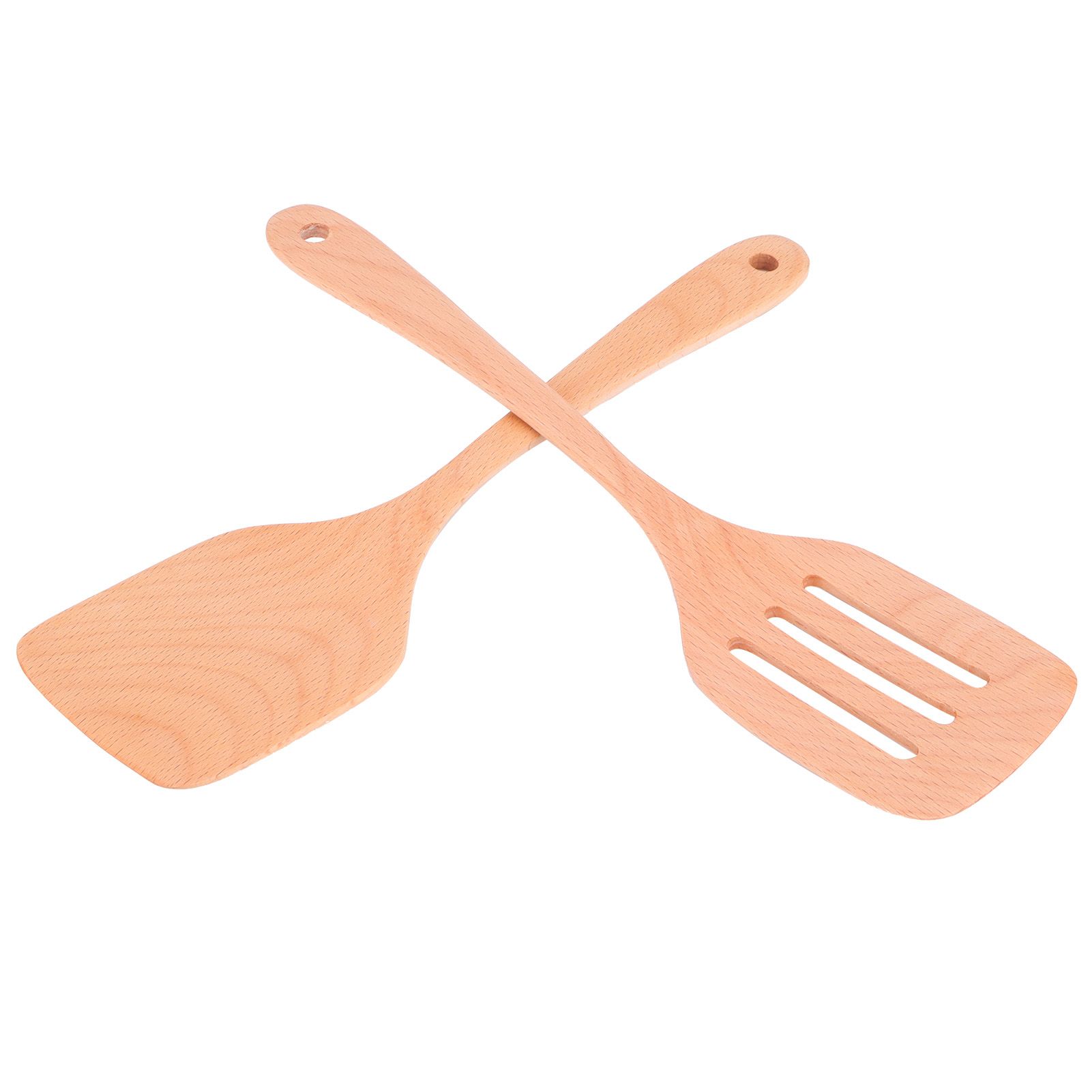 2Pcs Wooden Spatula Set Environmentally NoStick High Temperature Resistant view 3