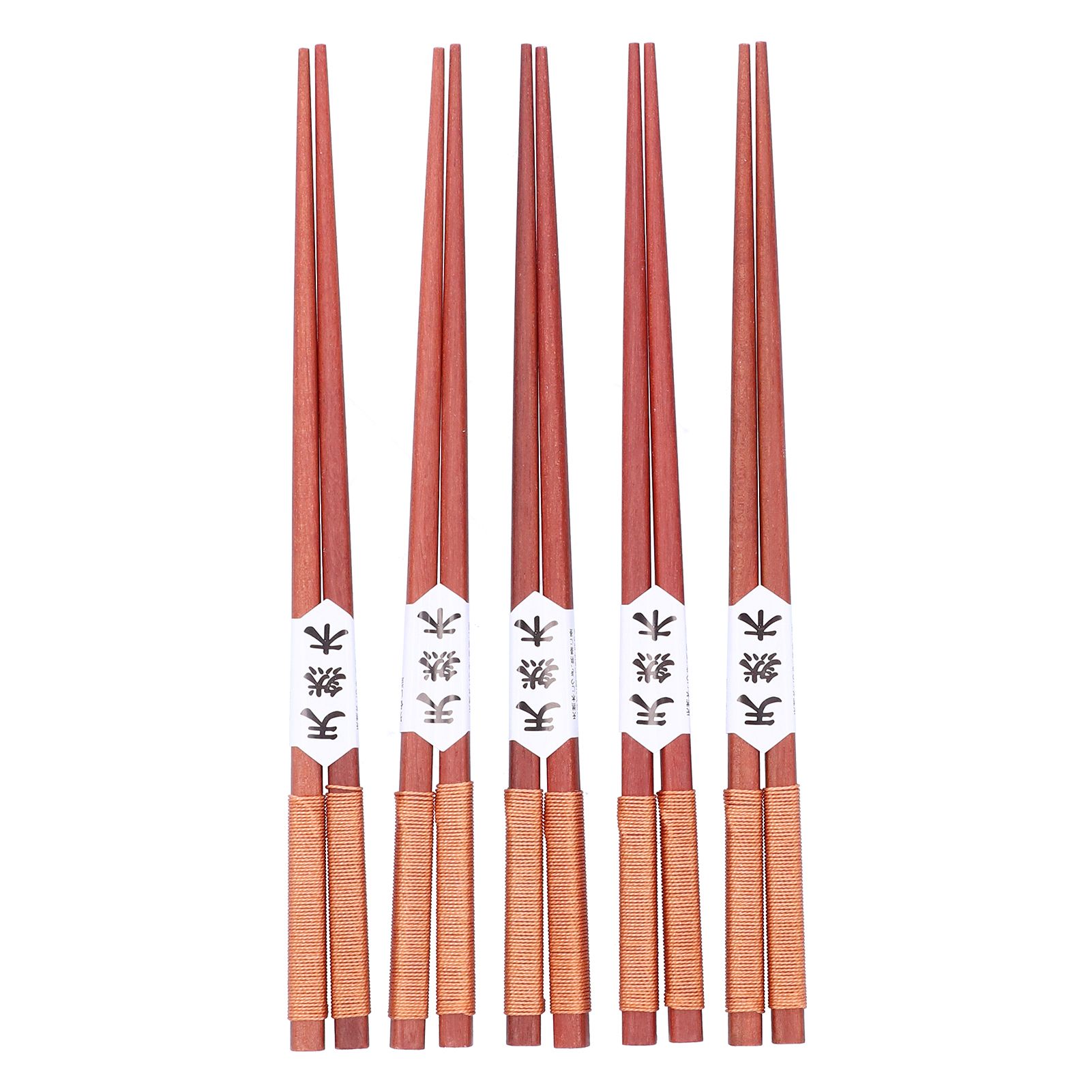 5Pairs Wooden Chopsticks Tangled Line NonSlip Sushi Chopsticks for Hotel view 4