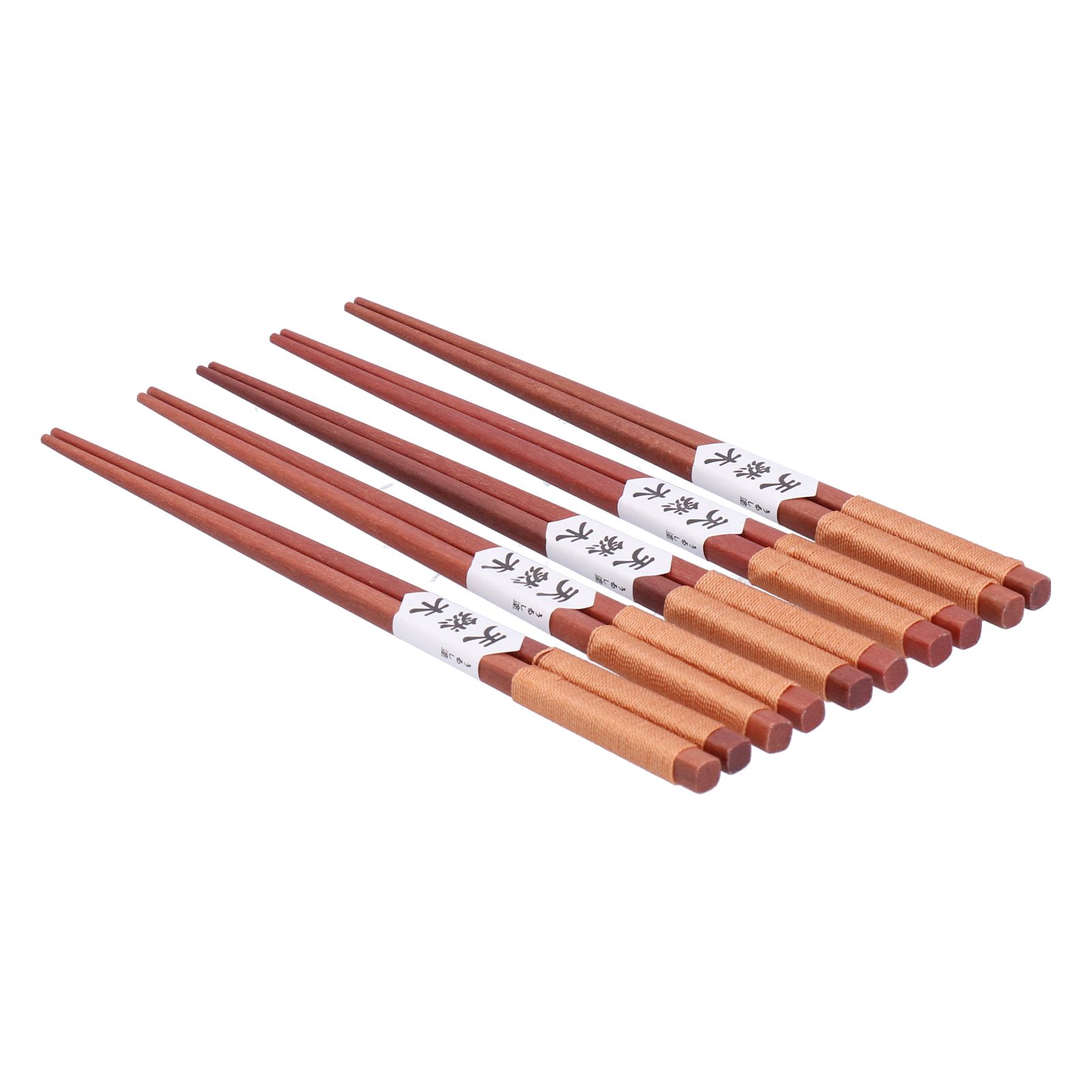 5Pairs Wooden Chopsticks Tangled Line NonSlip Sushi Chopsticks for Hotel view 7