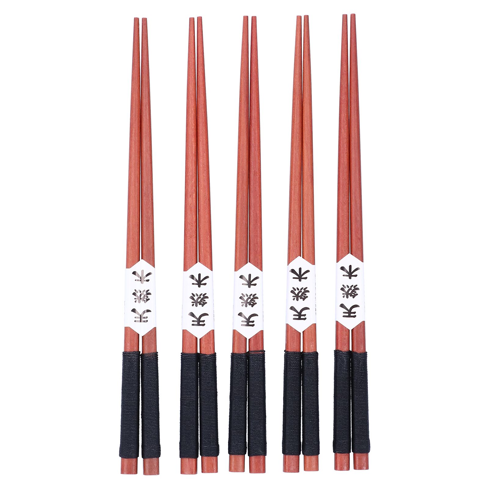 5Pairs Wooden Chopsticks Tangled Line NonSlip Sushi Chopsticks for Hotel view 4
