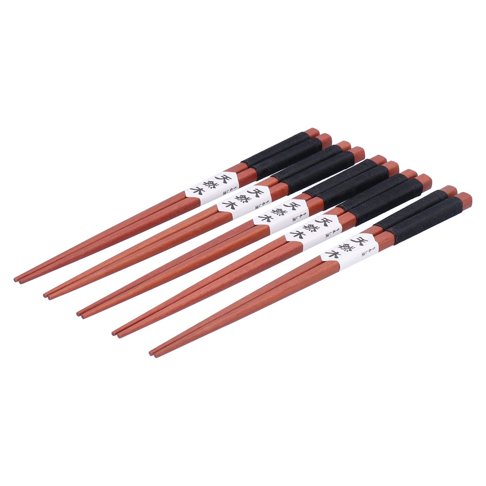 5Pairs Wooden Chopsticks Tangled Line NonSlip Sushi Chopsticks for Hotel view 6