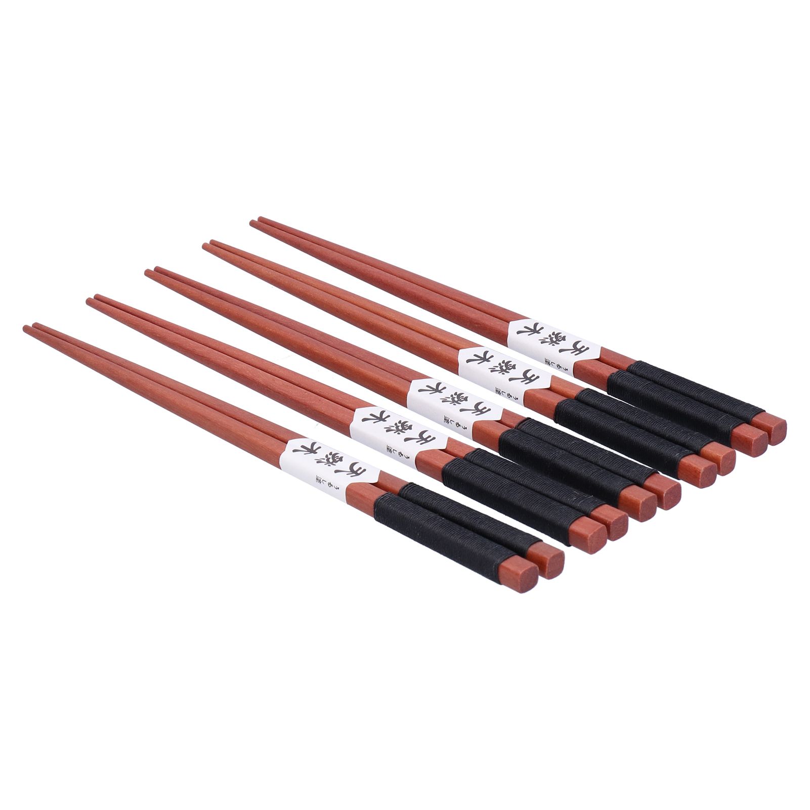 5Pairs Wooden Chopsticks Tangled Line NonSlip Sushi Chopsticks for Hotel view 8