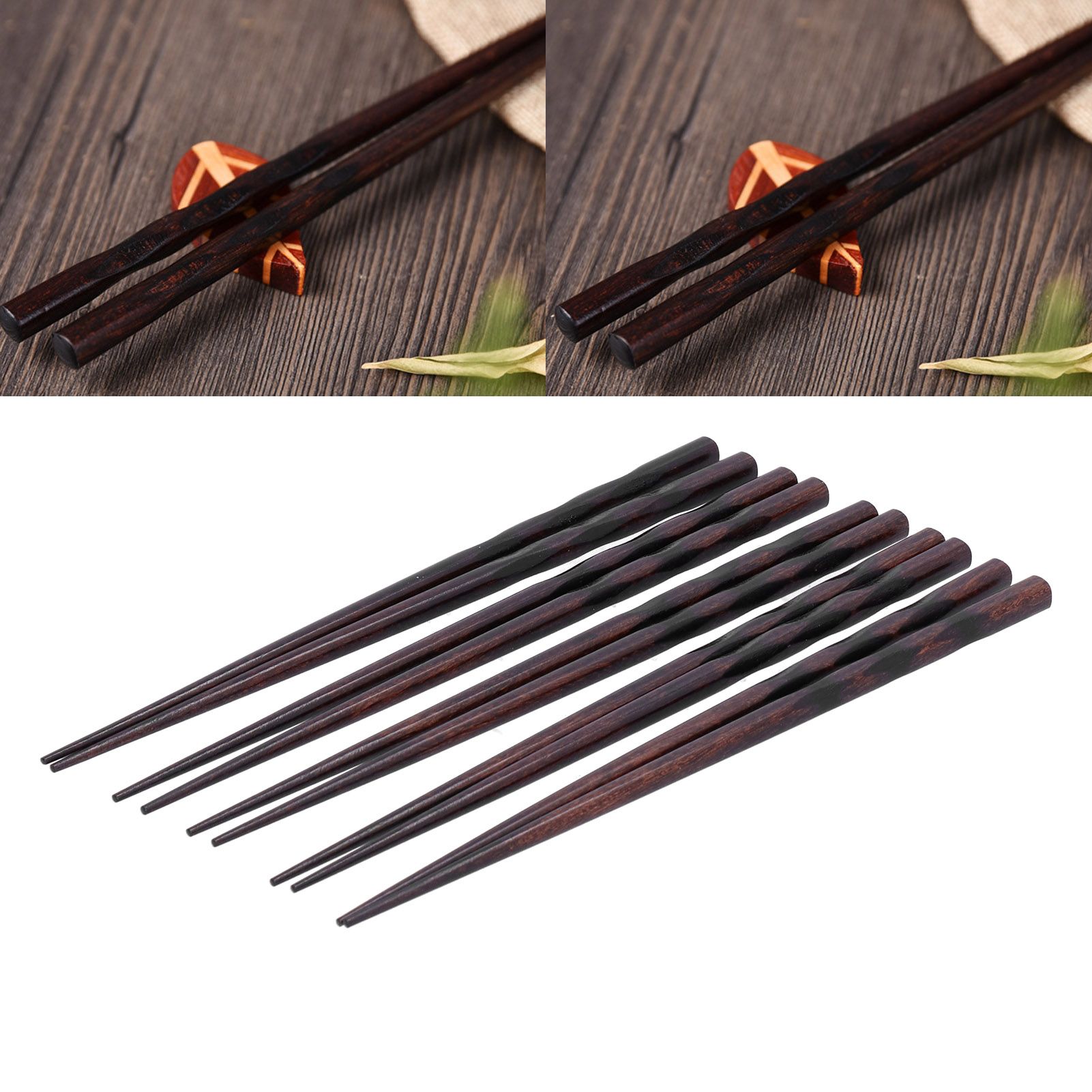 5 Pair Chopsticks Japanese Style Reusable Wood Chopstick Tableware Kitchen view 11