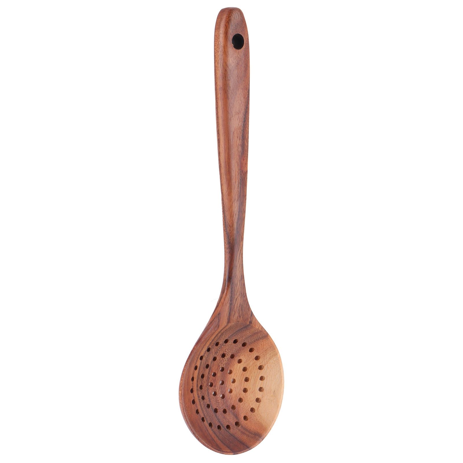 Slotted Spoon Wooden Long Handle Skimmer Scoop Kitchenware Cooking Kitchen Utensil