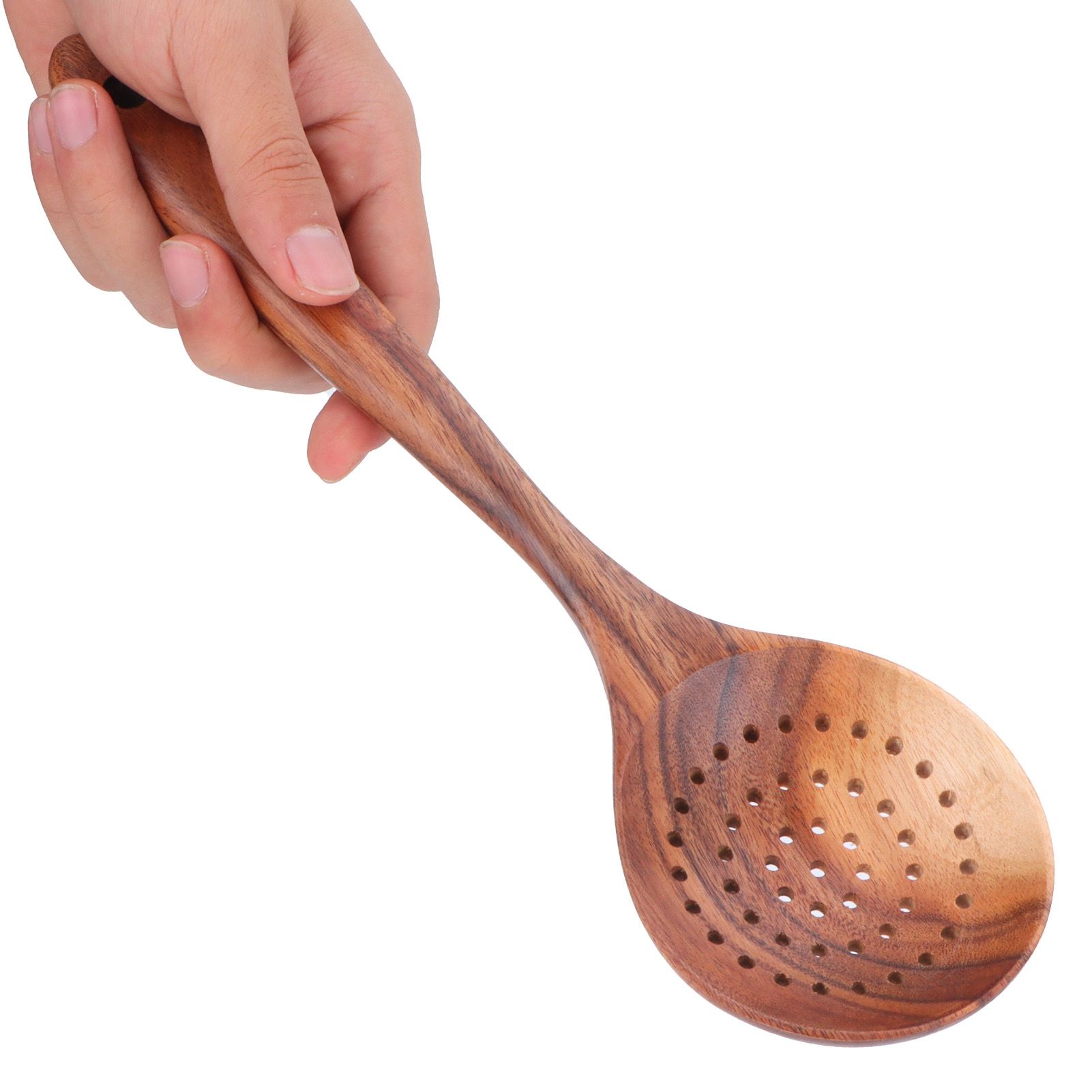 Slotted Spoon Wooden Long Handle Skimmer Scoop Kitchenware Cooking Kitchen Utensil view 7